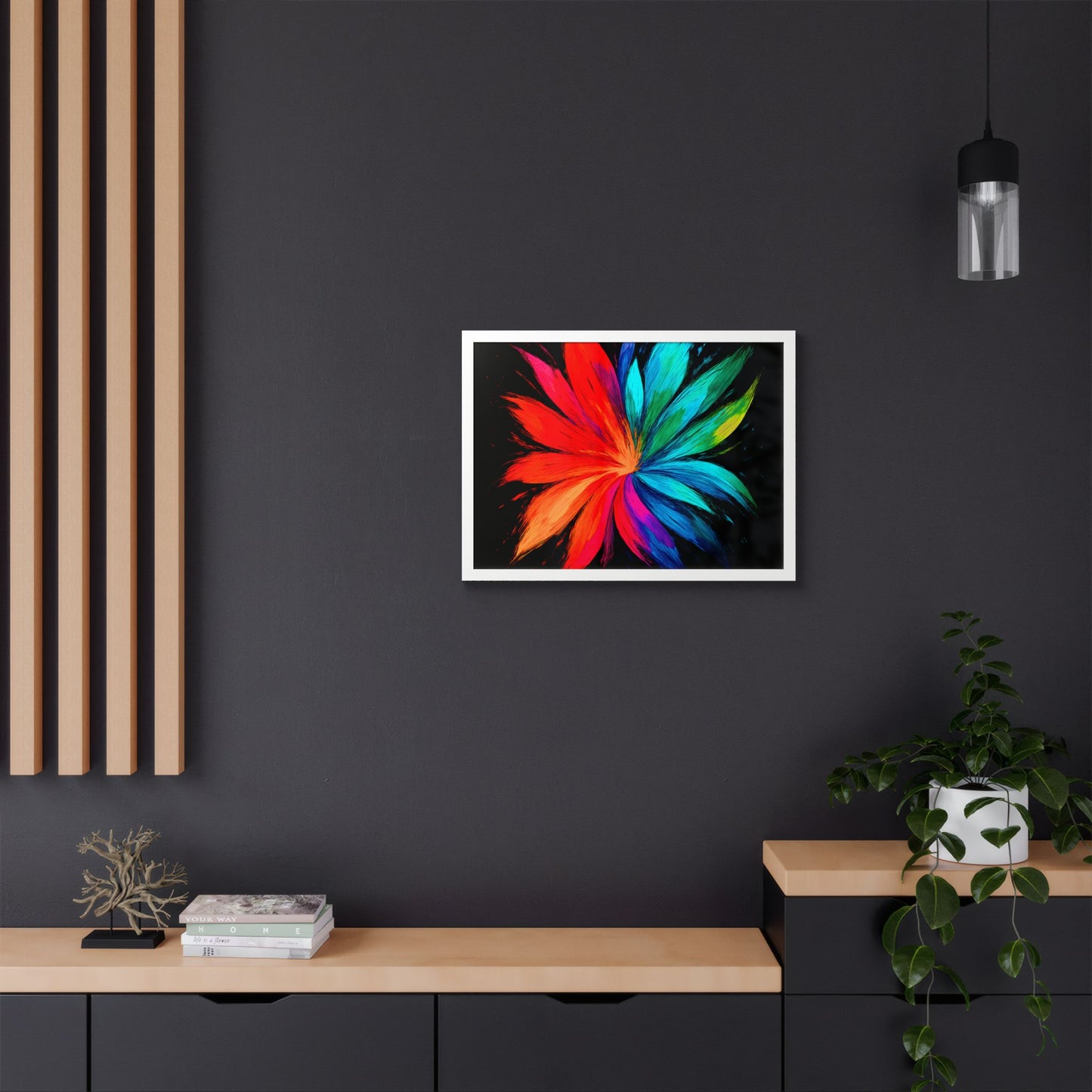 Vibrant Floral Wooden Framed Art - Melt Design