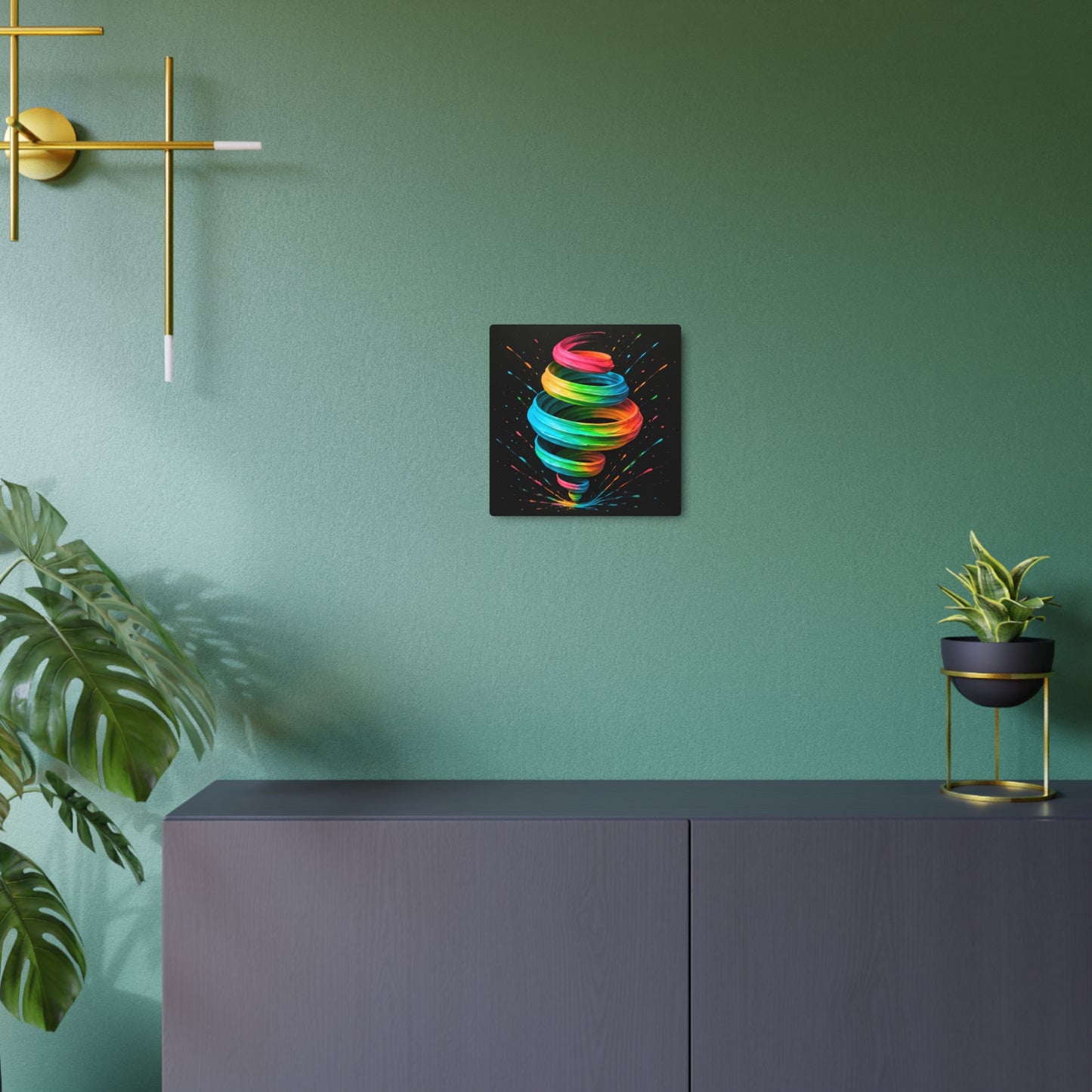 Modern Colorful Abstract Metal Wall Art - Cyclone Design