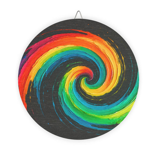 Colorful Swirl Wood Art - Cyclone Design