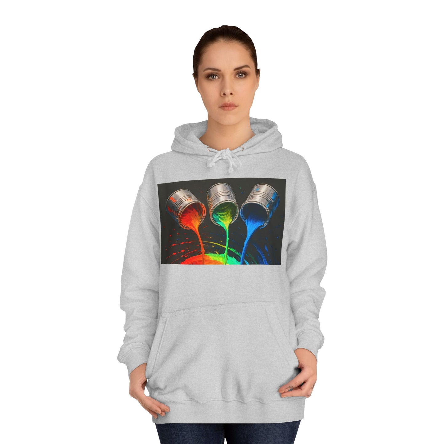 Colorful Paint Pour Unisex College Hoodie - Melt Design