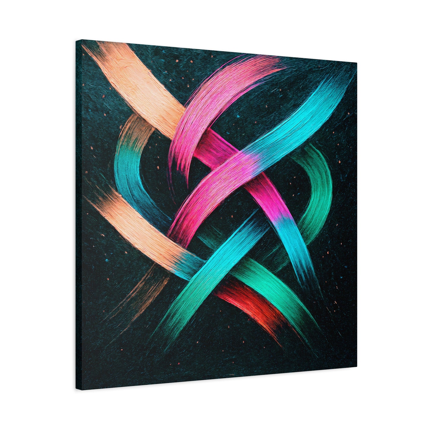 Colorful Abstract Canvas Art Print - Weave Design