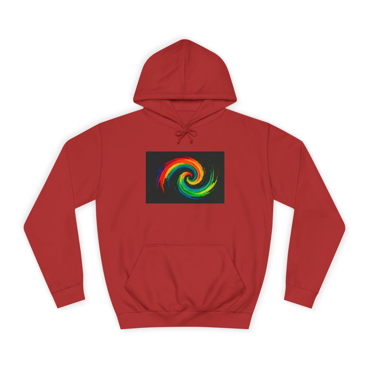 Unisex Vibrant Swirl College Hoodie - Cyclone Design
