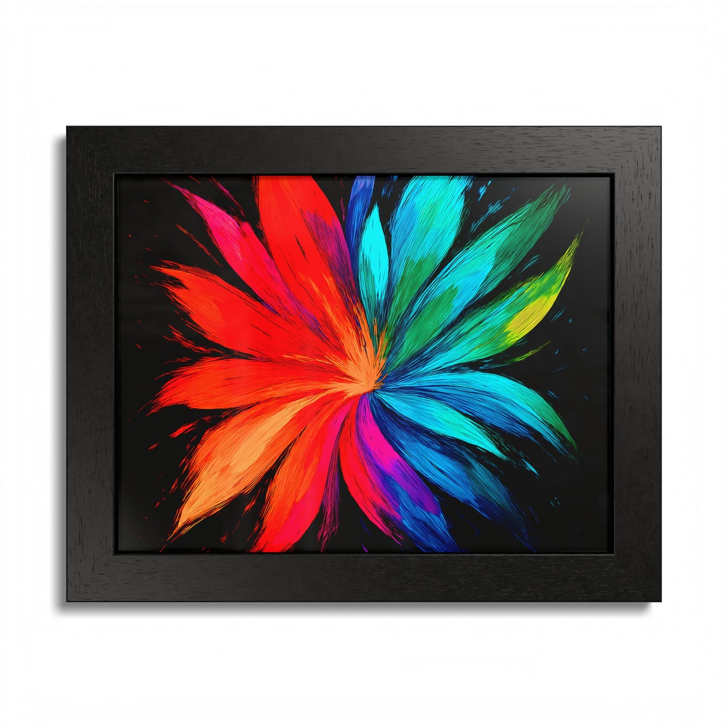 Vibrant Floral Wooden Framed Art - Melt Design