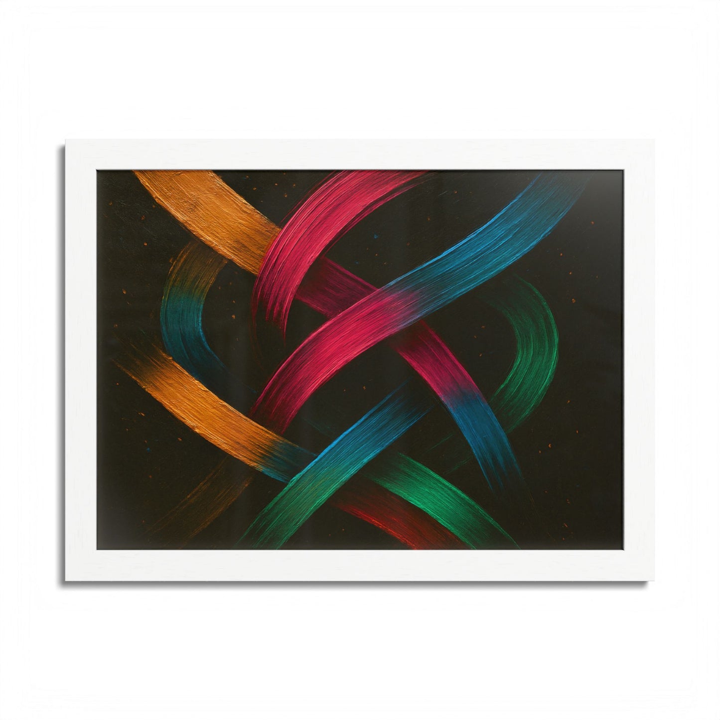 Vibrant Wooden Framed  Gallery Wall Art - Weave Design