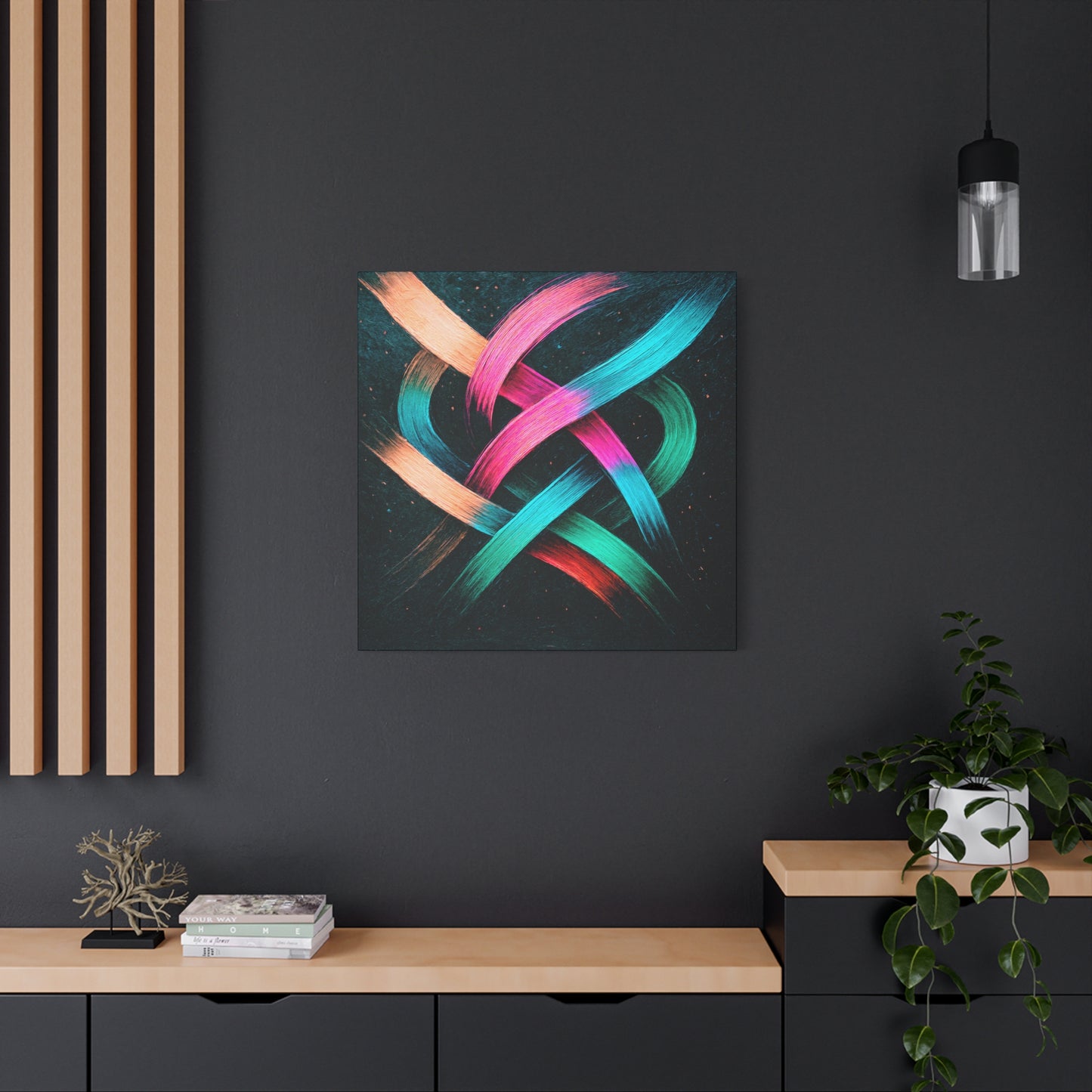 Colorful Abstract Canvas Art Print - Weave Design