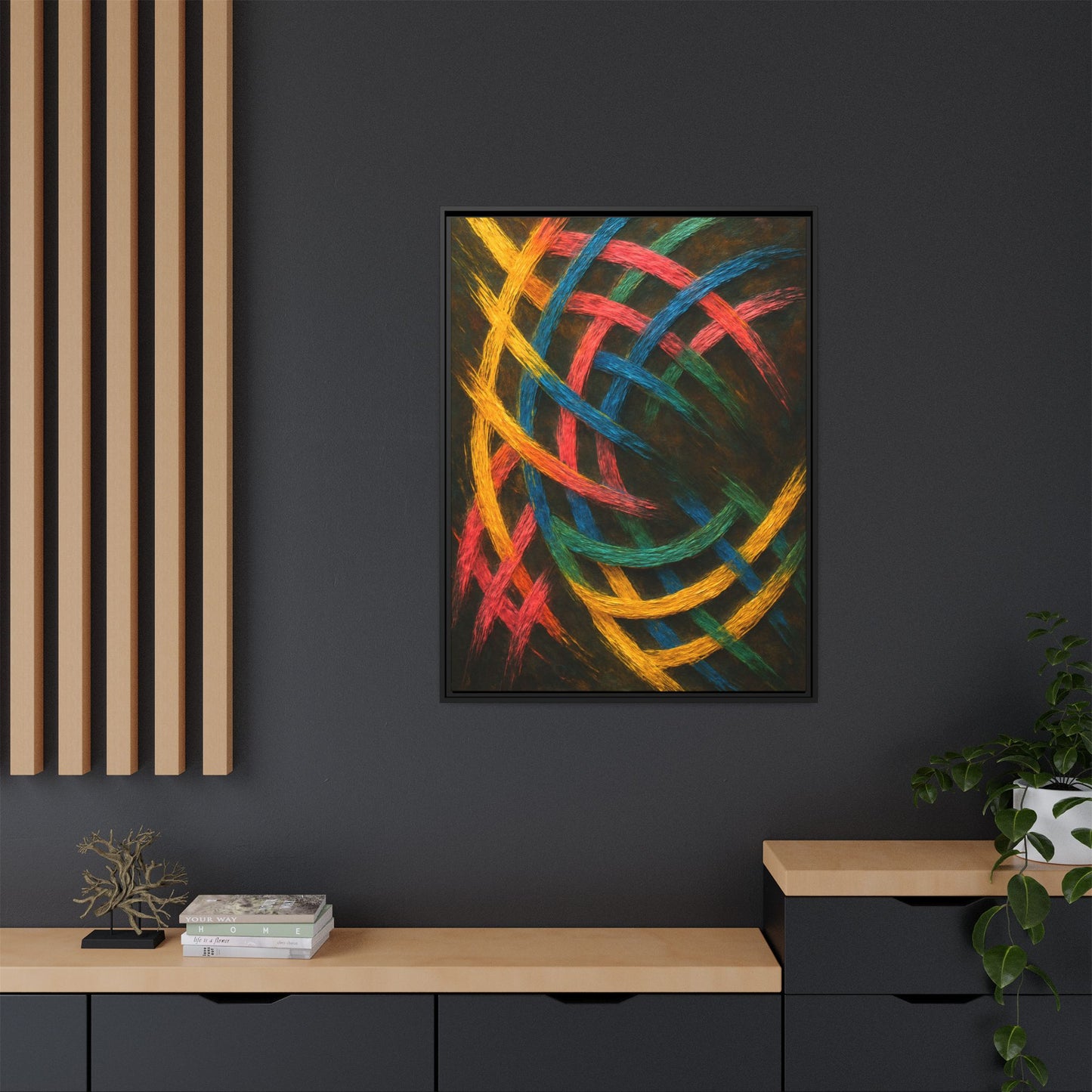 Multi-Color Wave Canvas Art - Weave Design