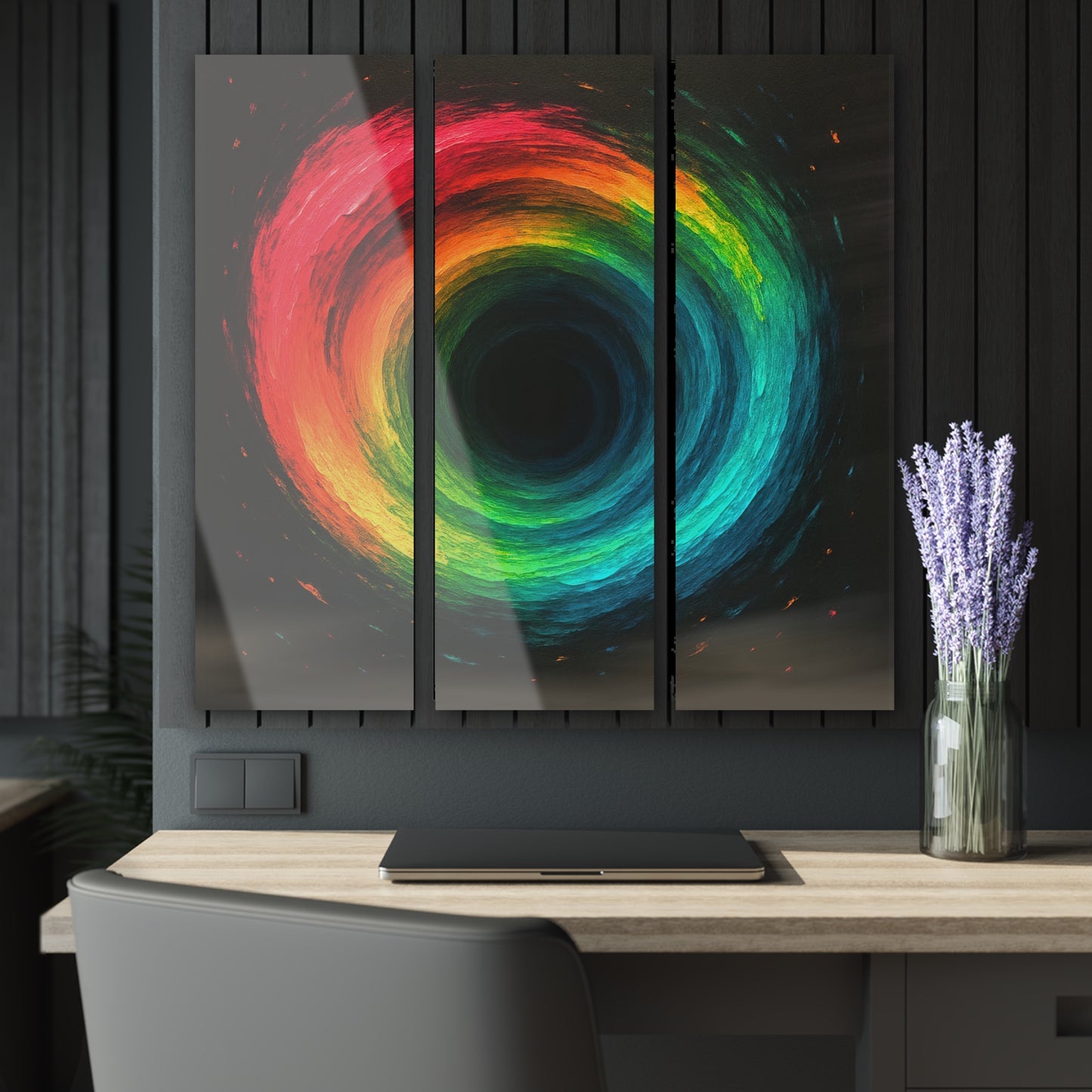 Circular Art Acrylic Triptych Prints for Modern Decor