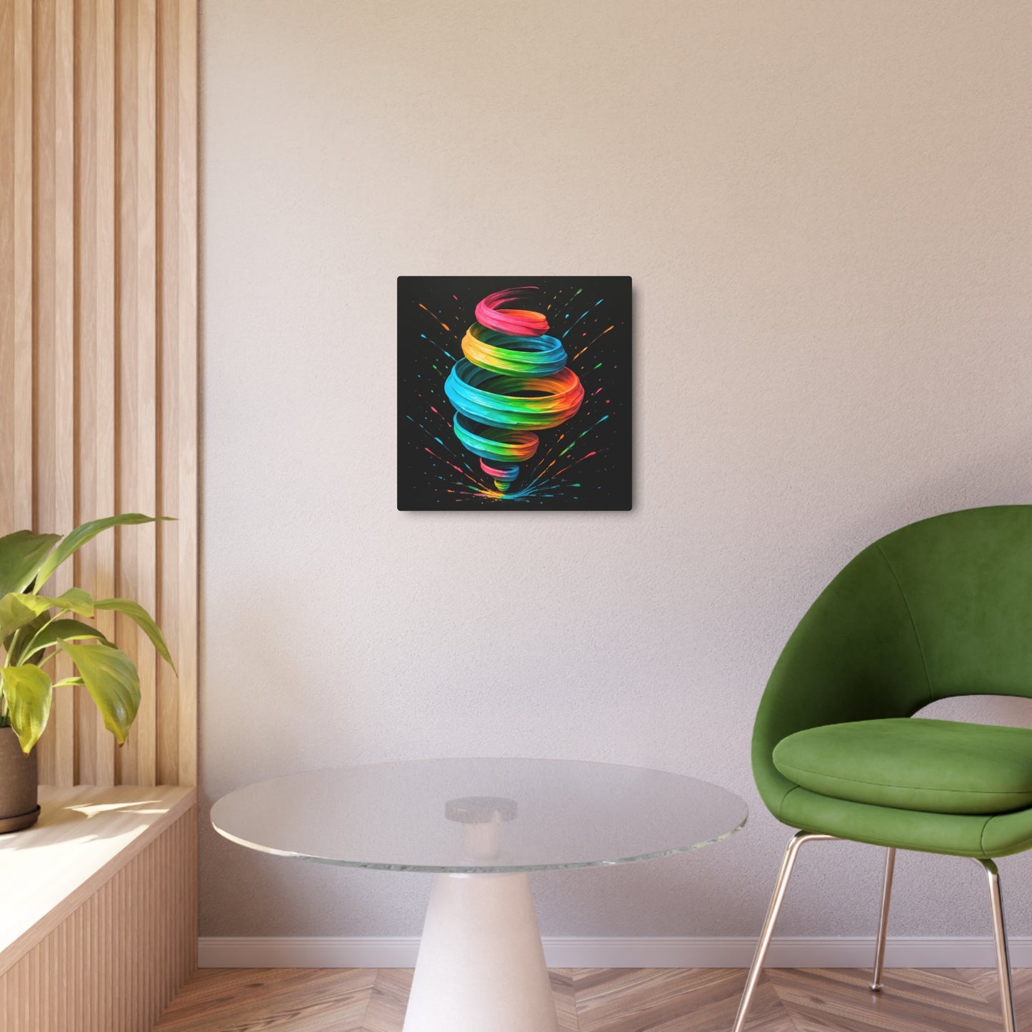 Modern Colorful Abstract Metal Wall Art - Cyclone Design