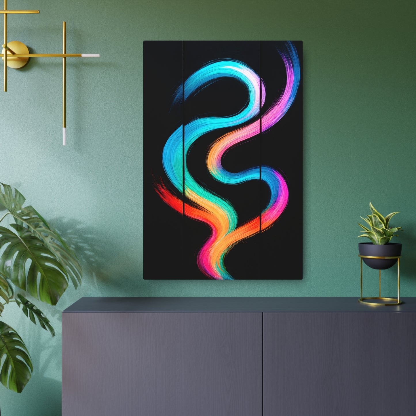 Colorful Abstract Metal Wall Art - Weave Design