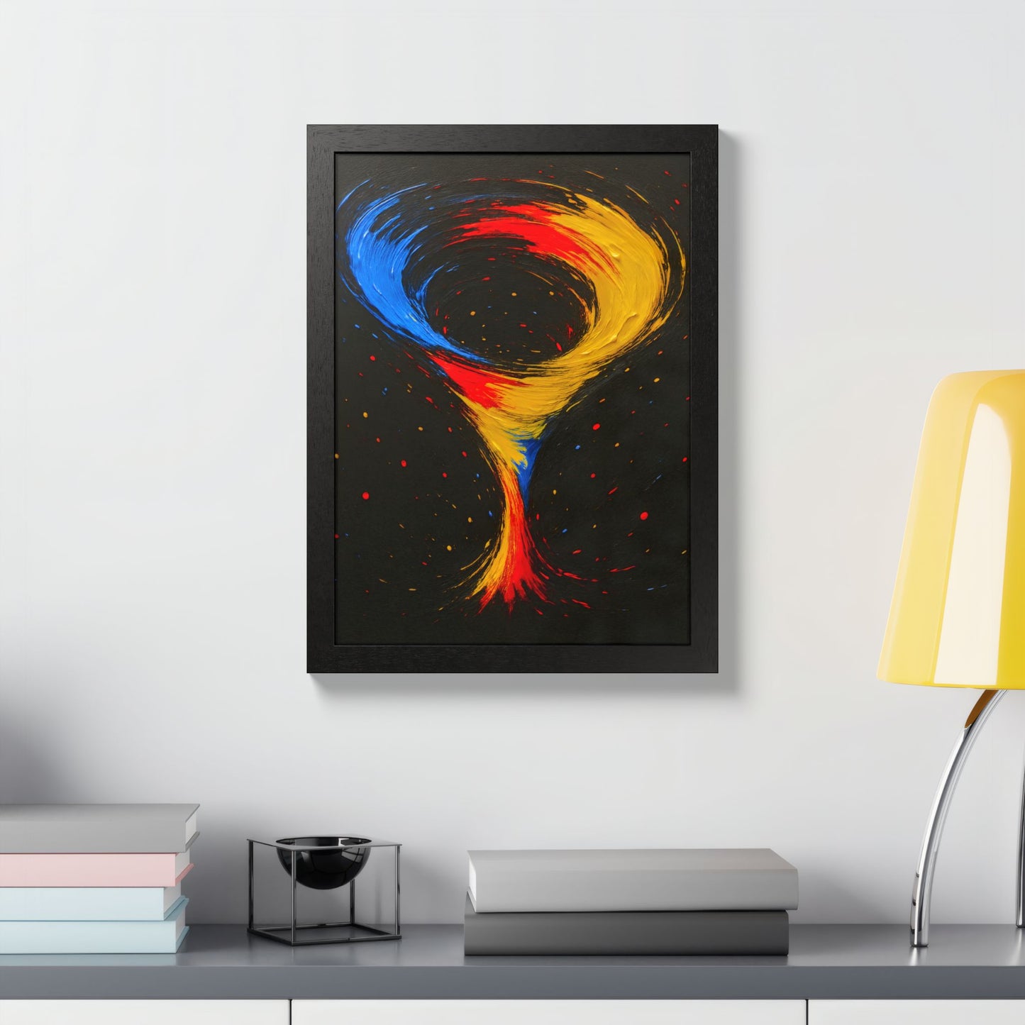 Vibrant Tornado Wooden Framed Wall Art - Cyclone Design
