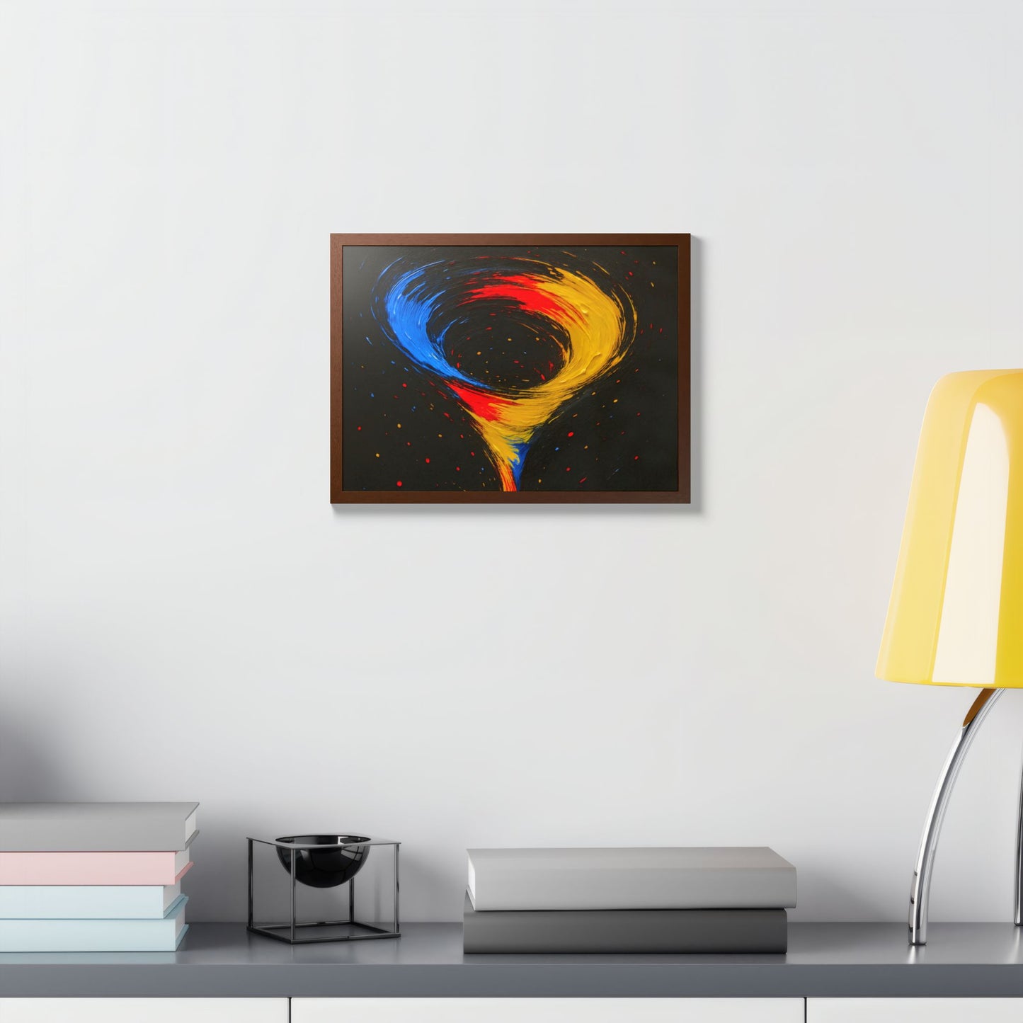 Vibrant Tornado Wooden Framed Wall Art - Cyclone Design