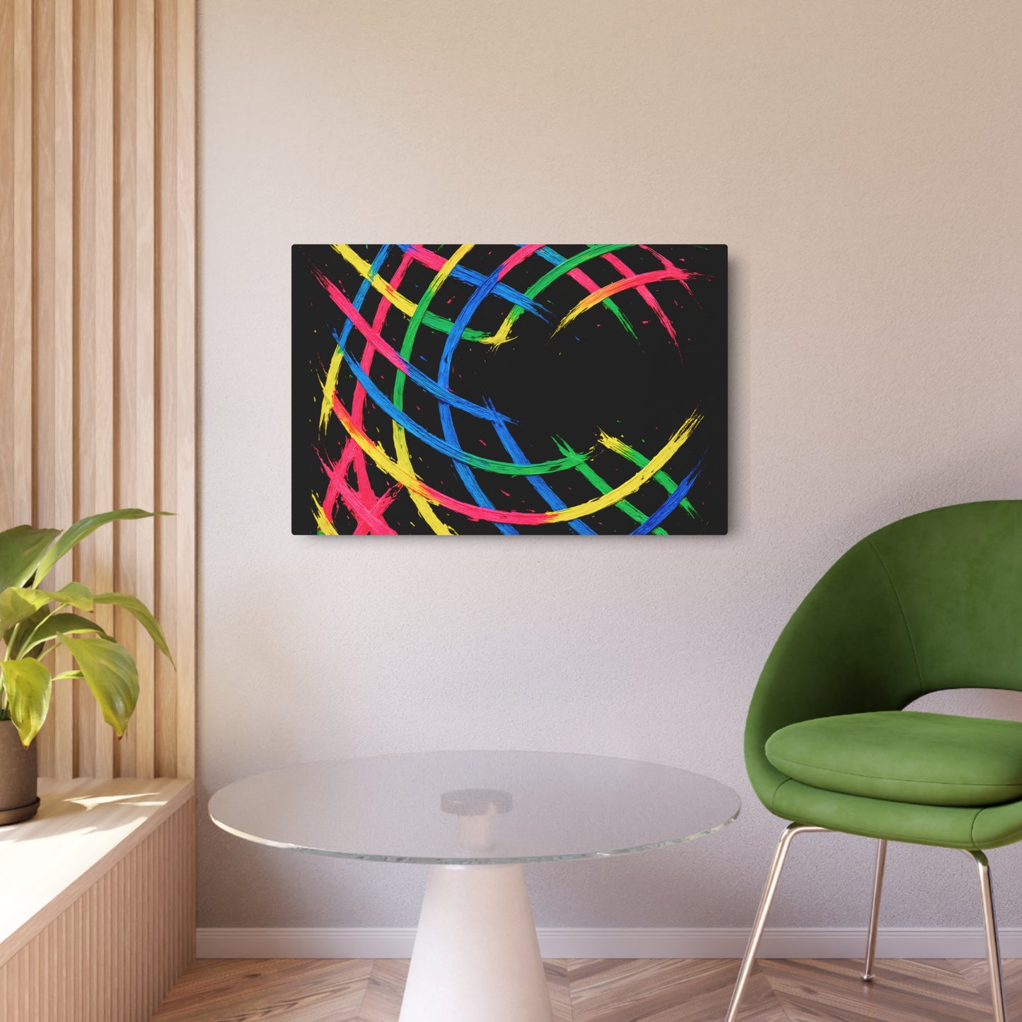 Vibrant Abstract Metal WallArt - Weave Design
