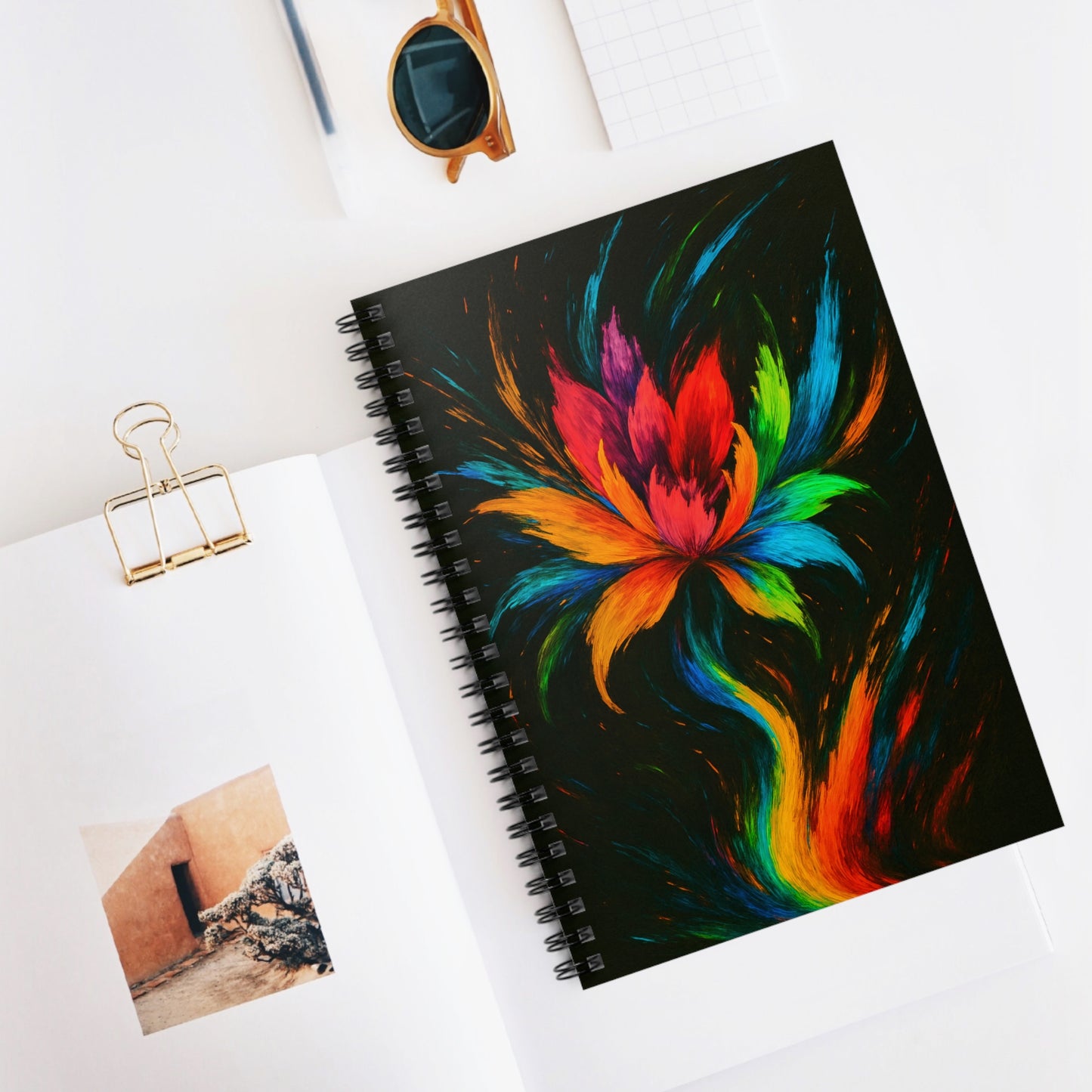Colorful Lotus Spiral Notebook - Melt Design