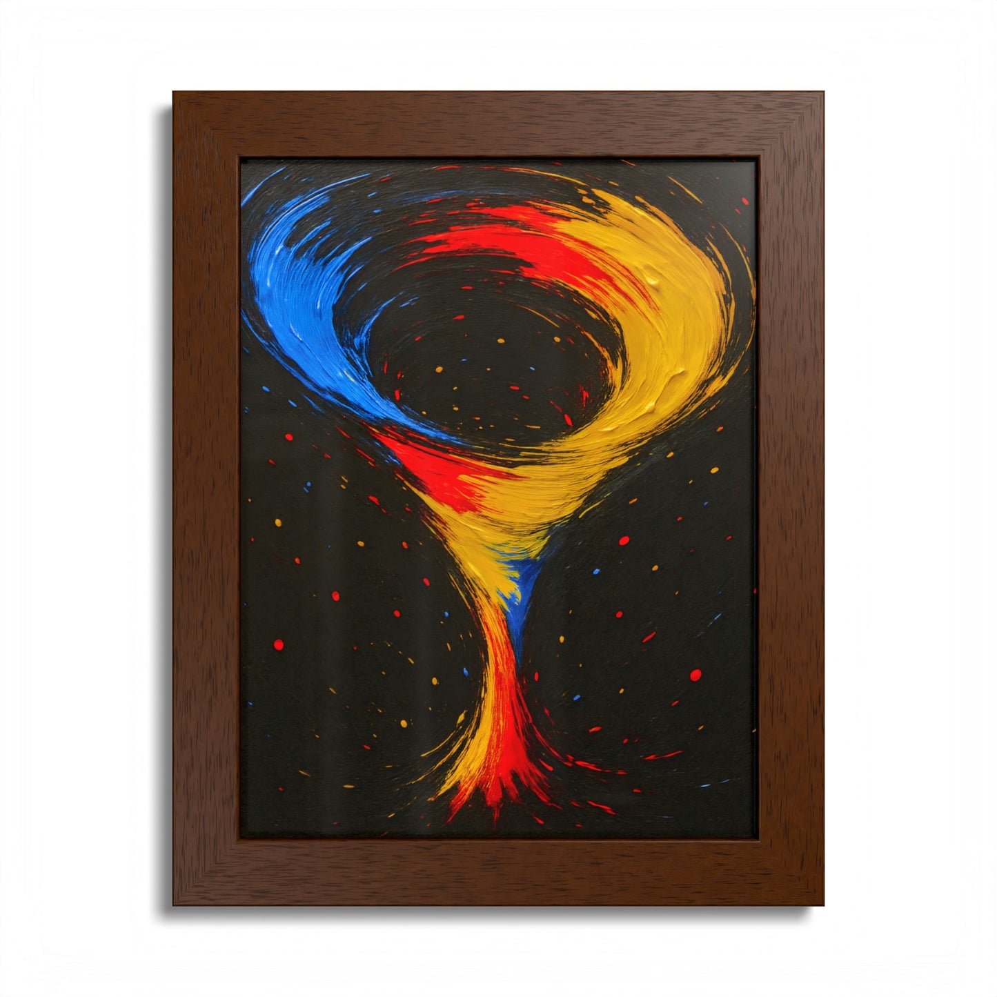 Vibrant Tornado Wooden Framed Wall Art - Cyclone Design