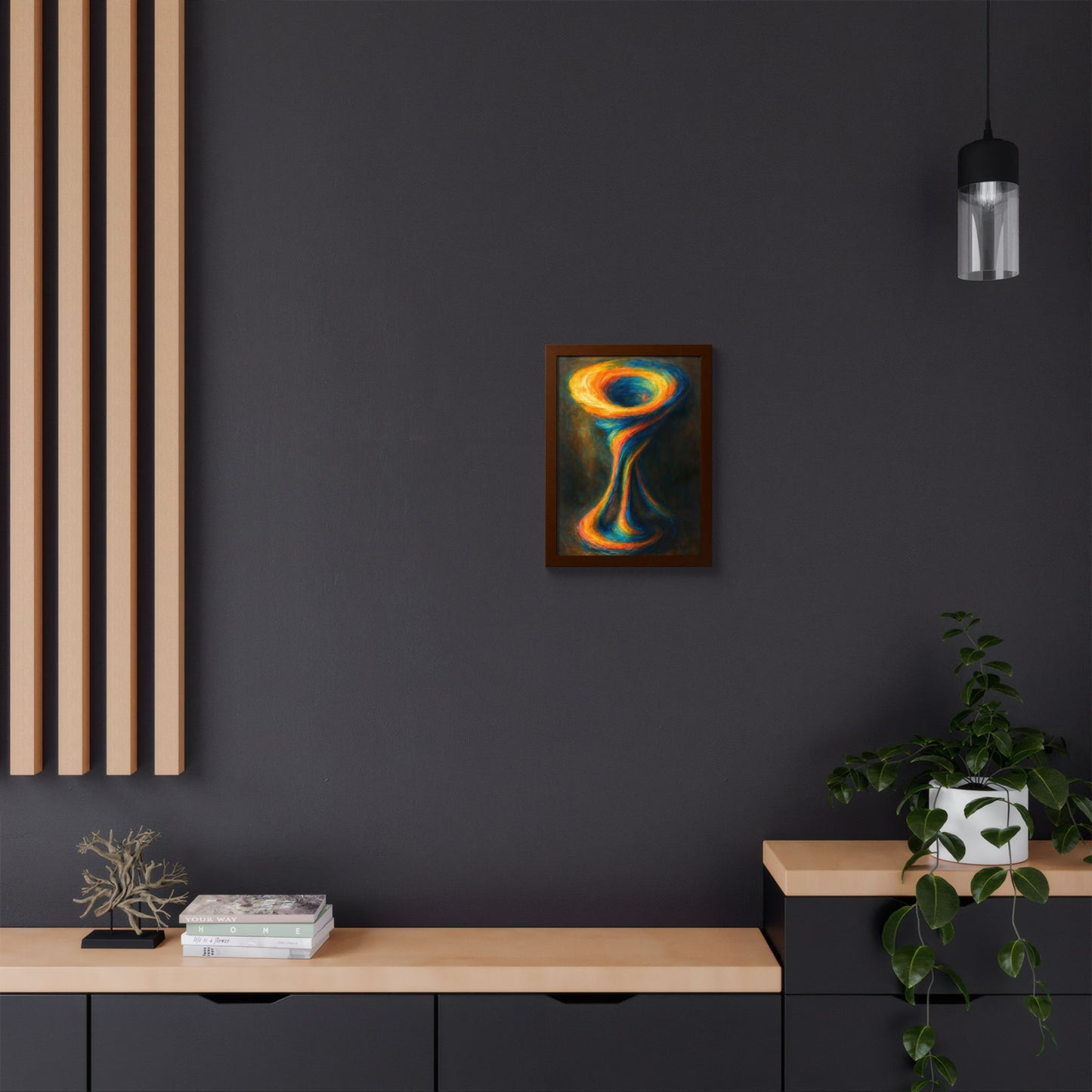 Multi-Color Wooden Framed Art Print - Cyclone Design