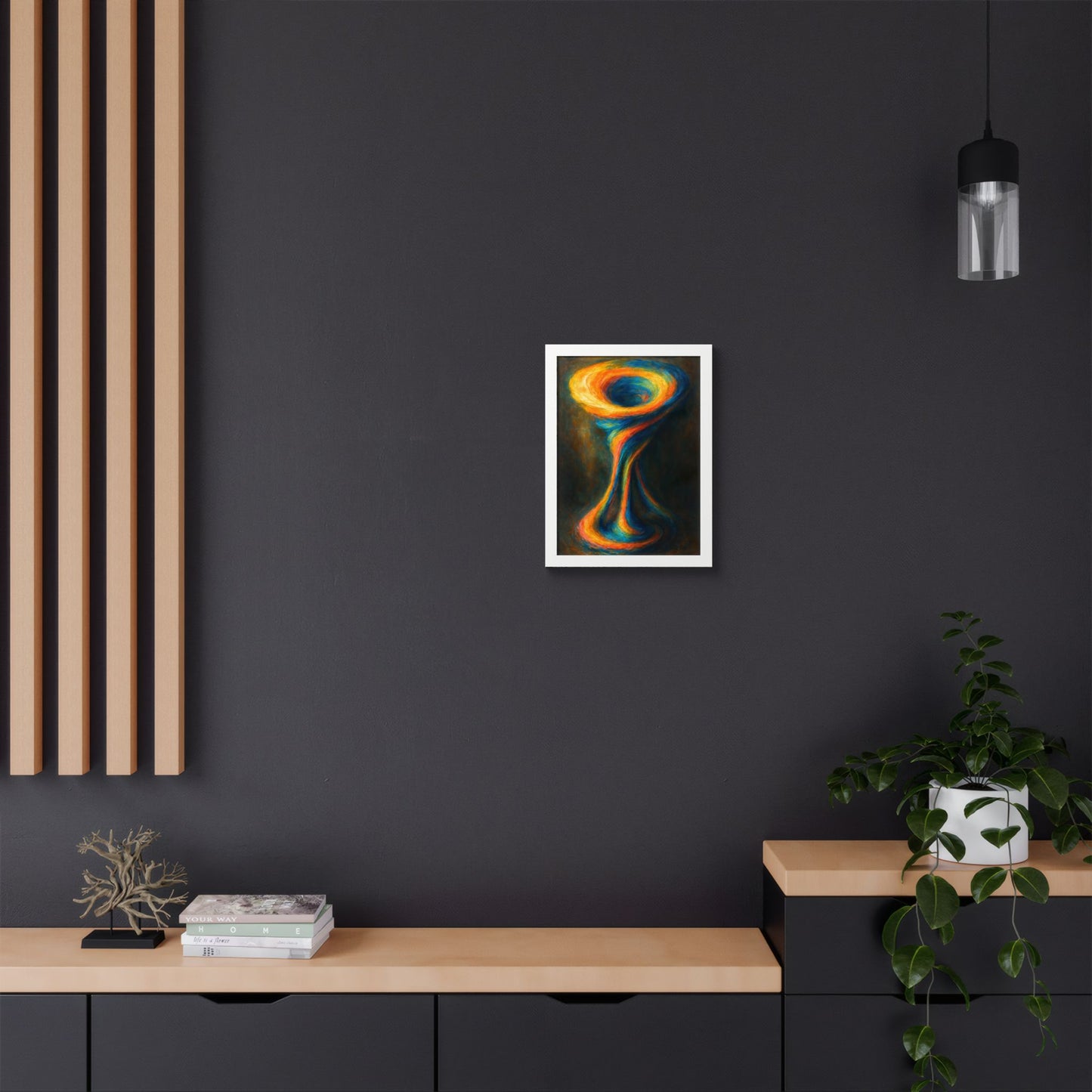 Multi-Color Wooden Framed Art Print - Cyclone Design