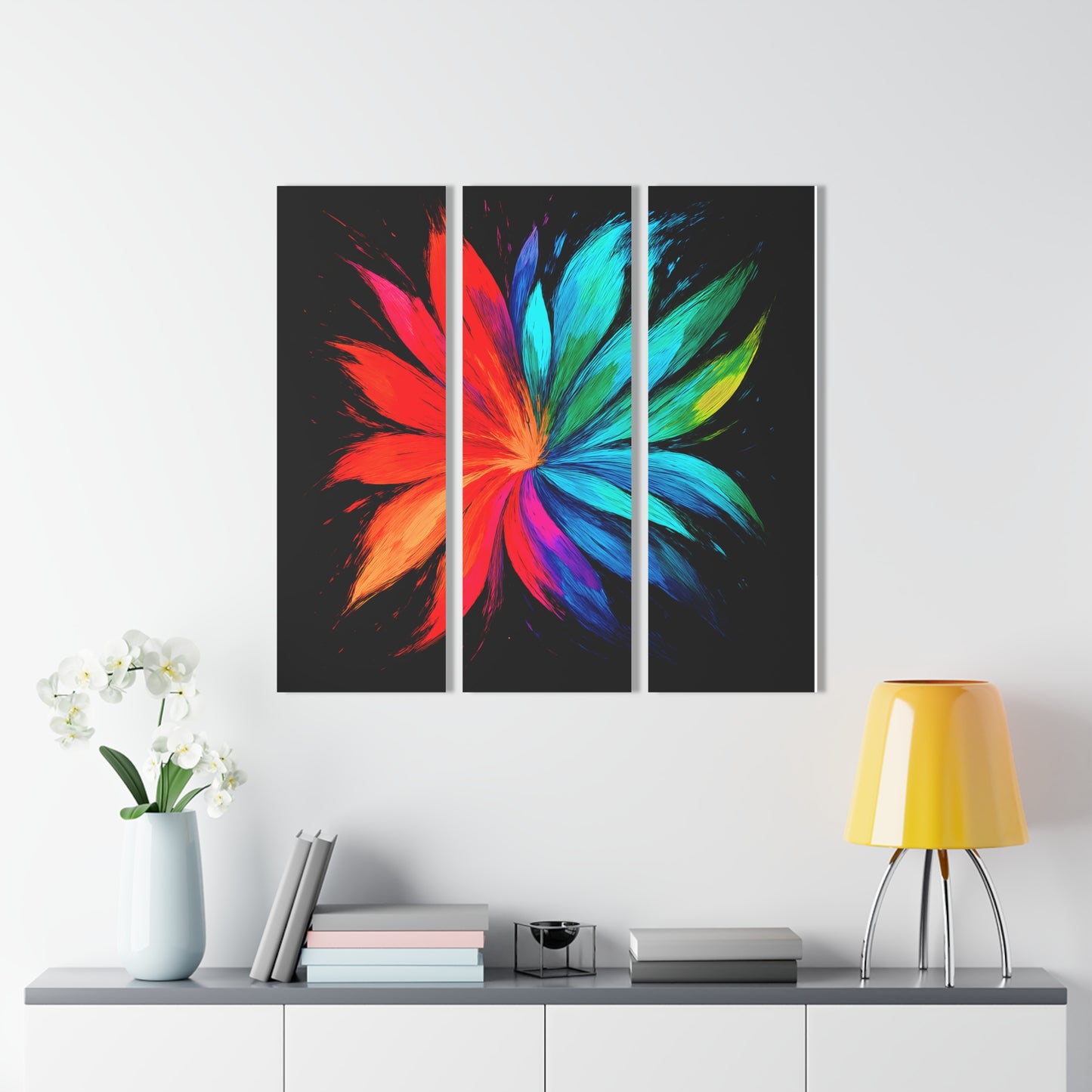 Vibrant Floral Triptych Acrylic Prints - Melt Design