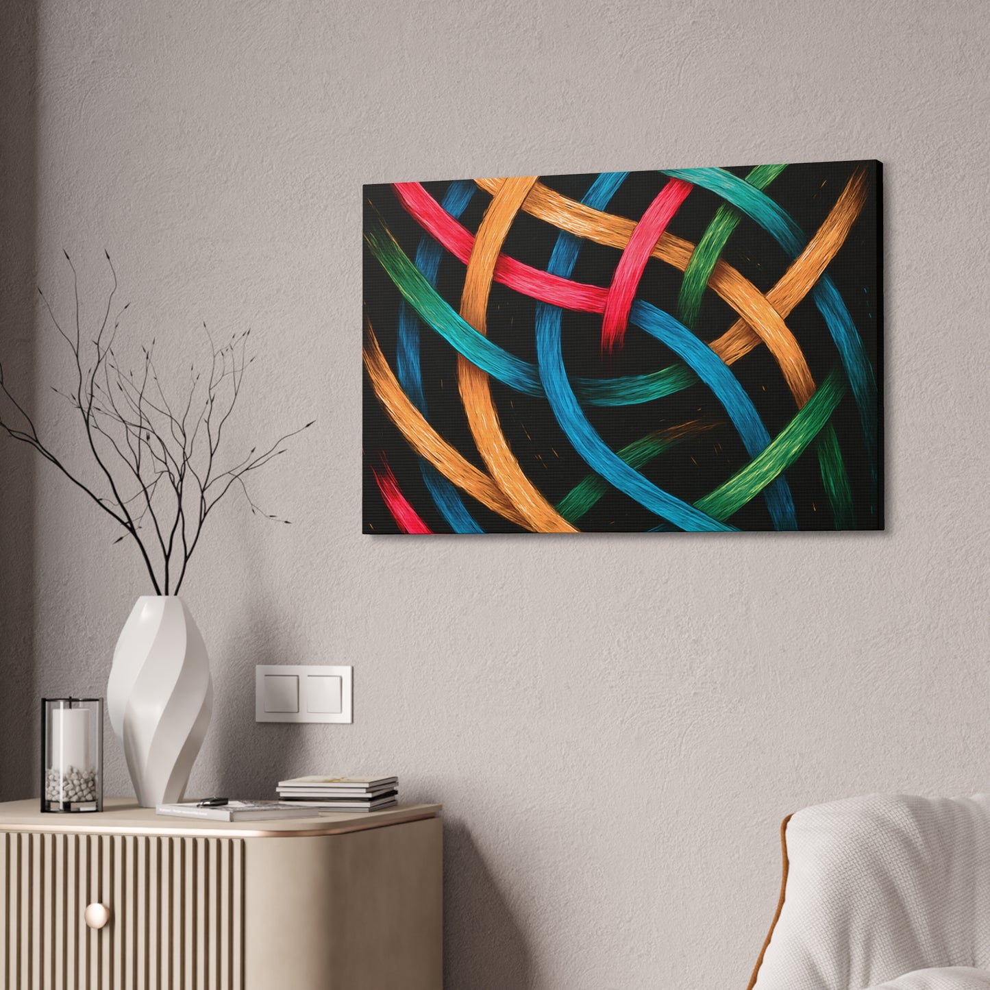 Modern Wall Hanging Canvas Art - Weave Design