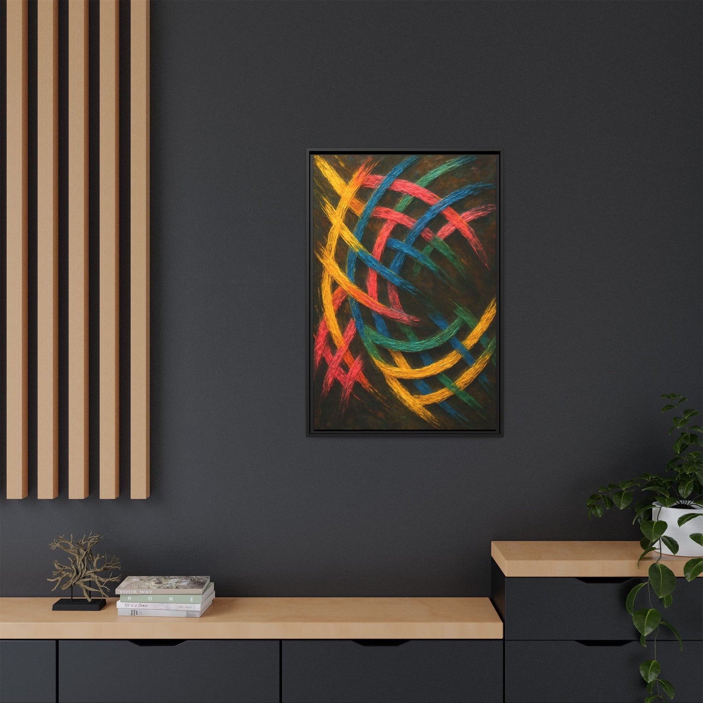 Multi-Color Wave Canvas Art - Weave Design