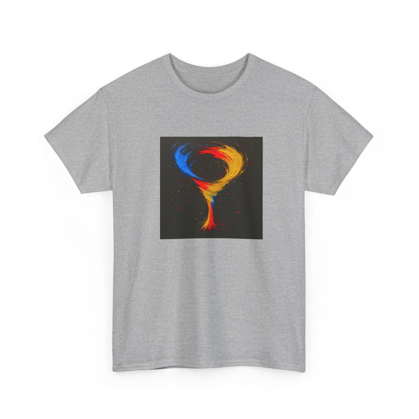 Unisex Heavy Cotton Abstract Art Tee - Cyclone Design