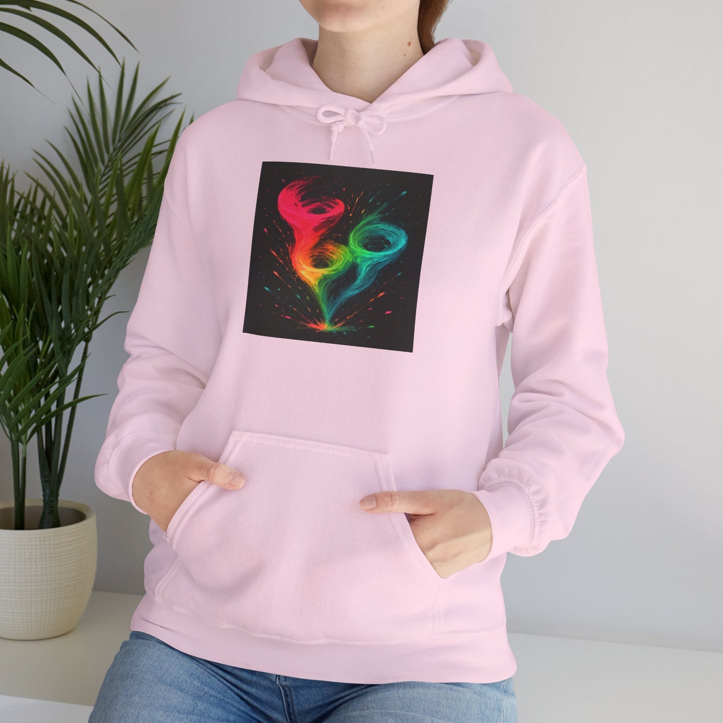 Vibrant Unisex Hooded Sweatshirt - Cyclone Design