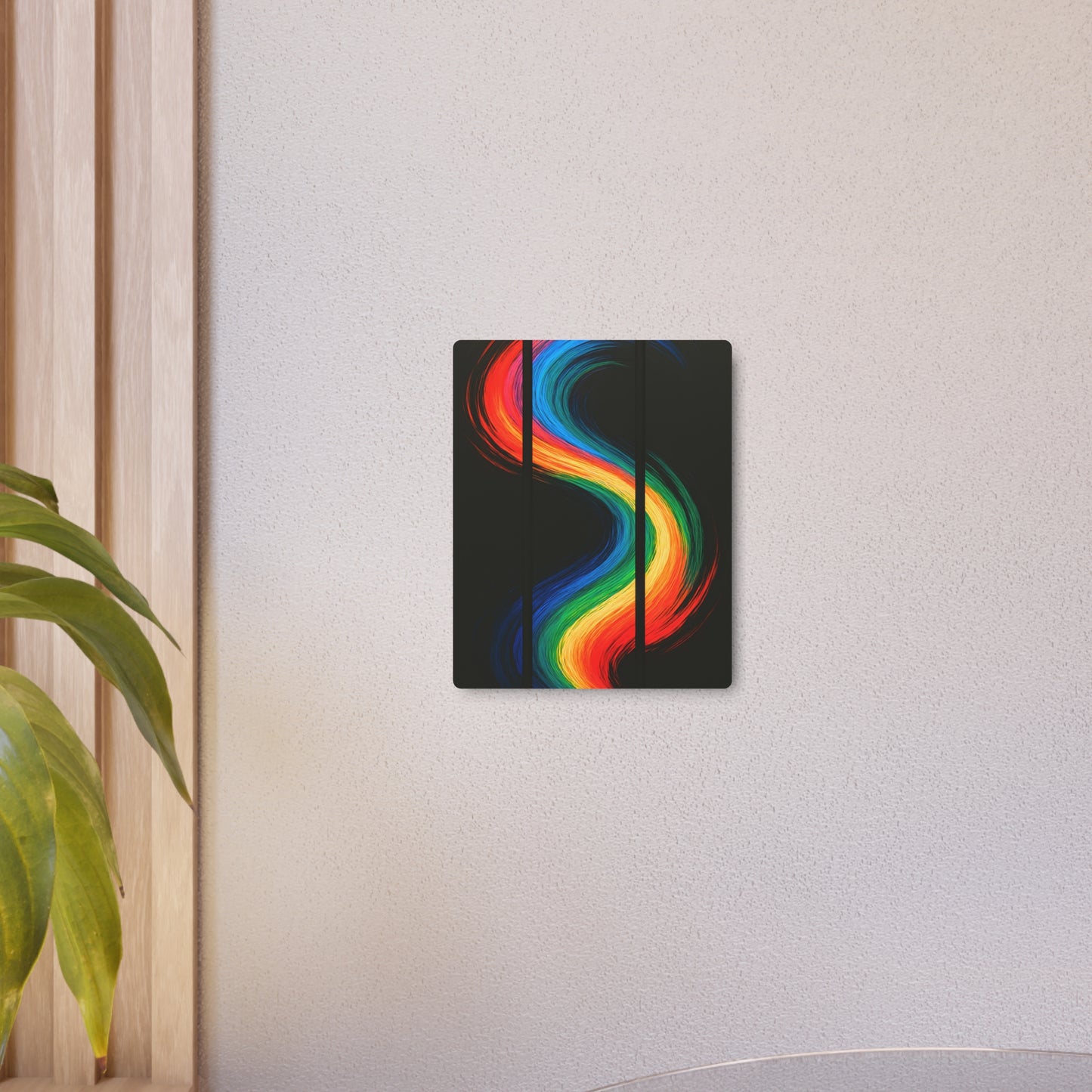 Vibrant Rainbow Metal Art - Weave Design