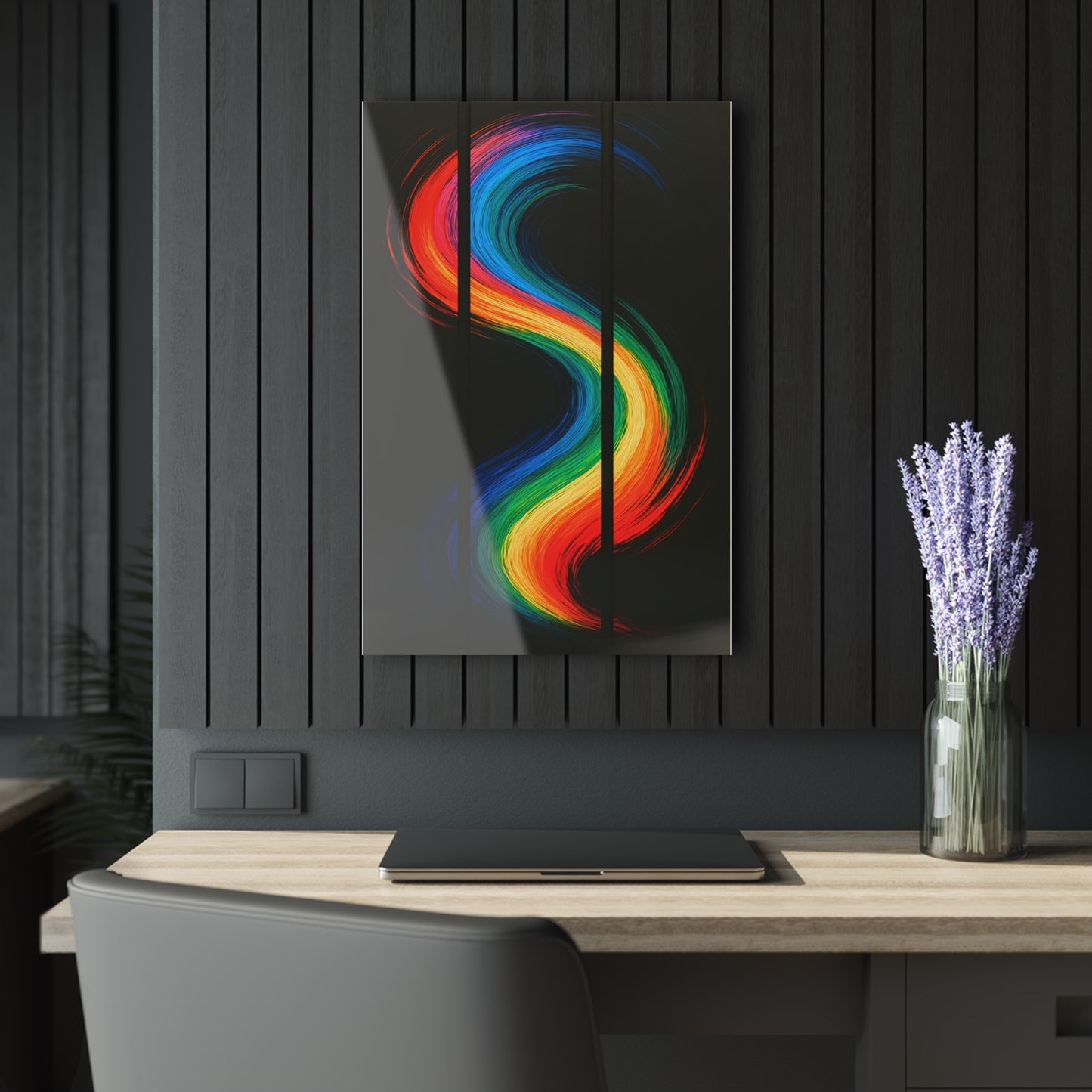 Vibrant Abstract Acrylic Wall Art Print - Weave Design