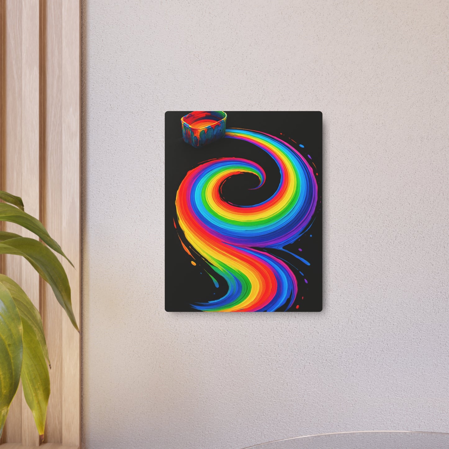 Vibrant Rainbow Metal Art for Home Decor - Melt Design