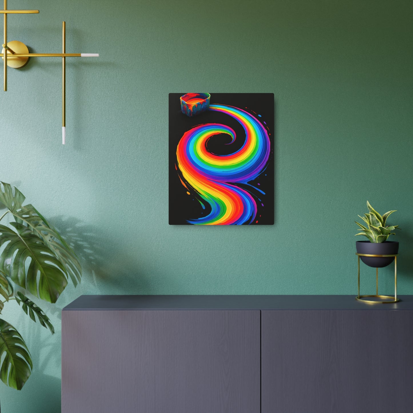 Vibrant Rainbow Metal Art for Home Decor - Melt Design