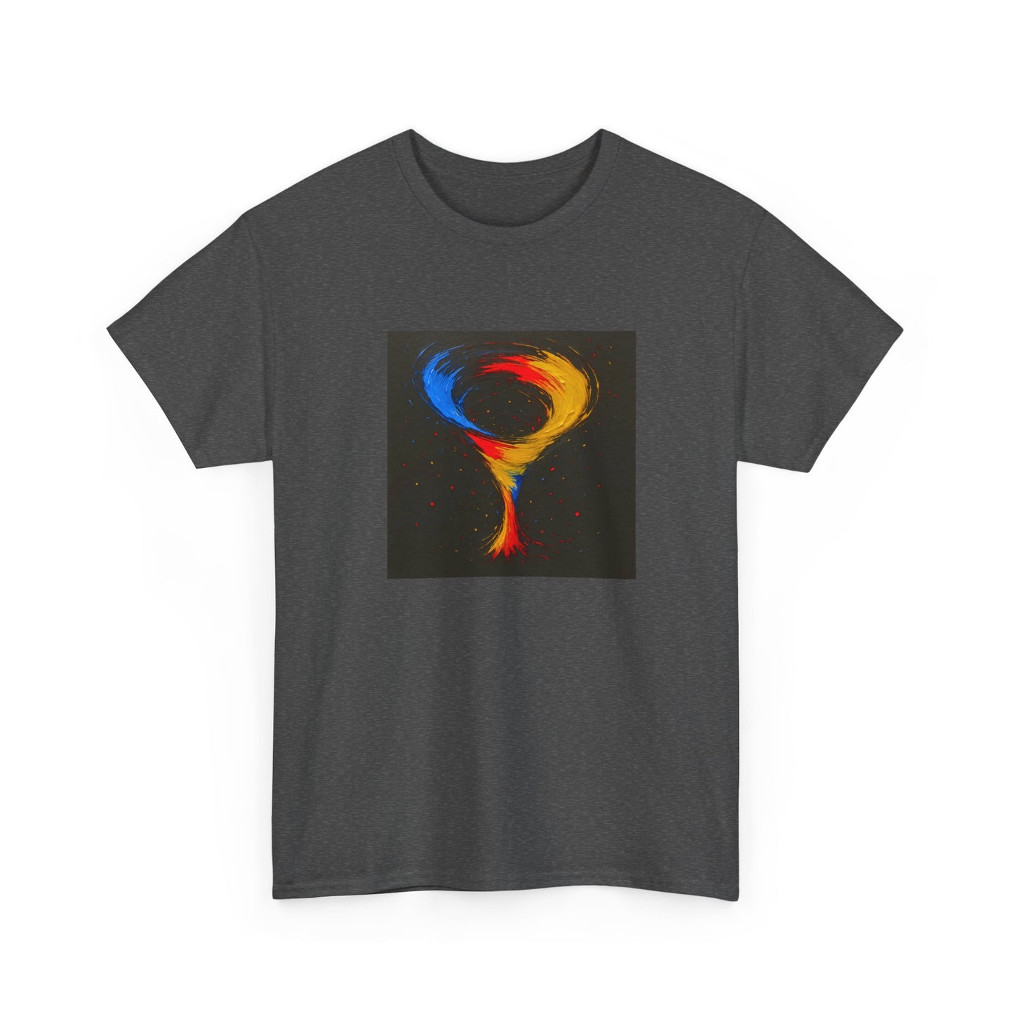 Unisex Heavy Cotton Abstract Art Tee - Cyclone Design