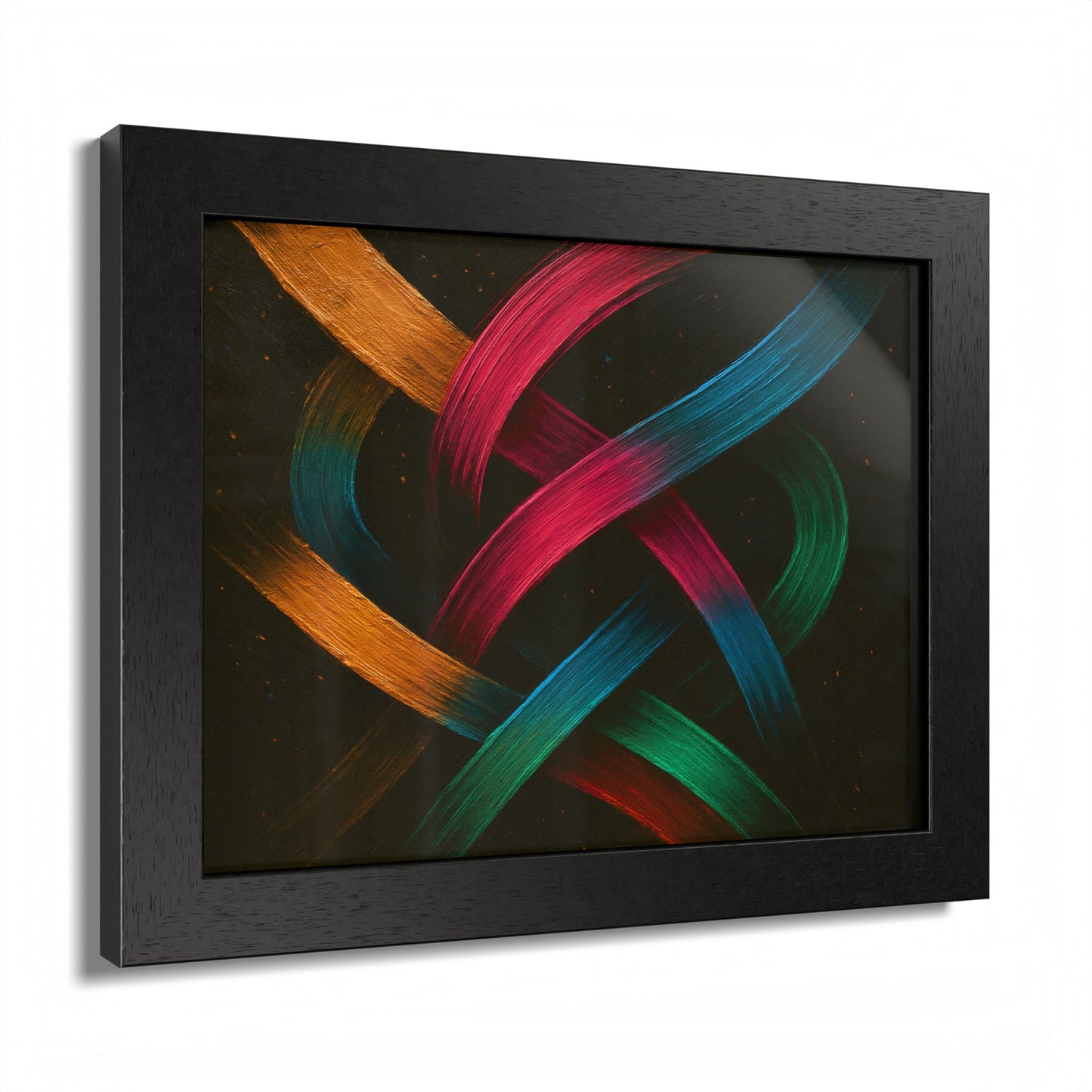 Vibrant Wooden Framed  Gallery Wall Art - Weave Design