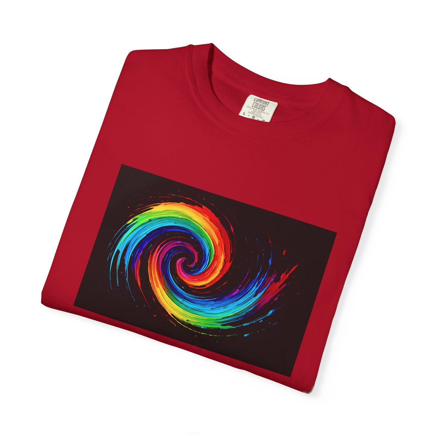 Colorful Swirl Unisex Garment-Dyed T-Shirt - Cyclone Design
