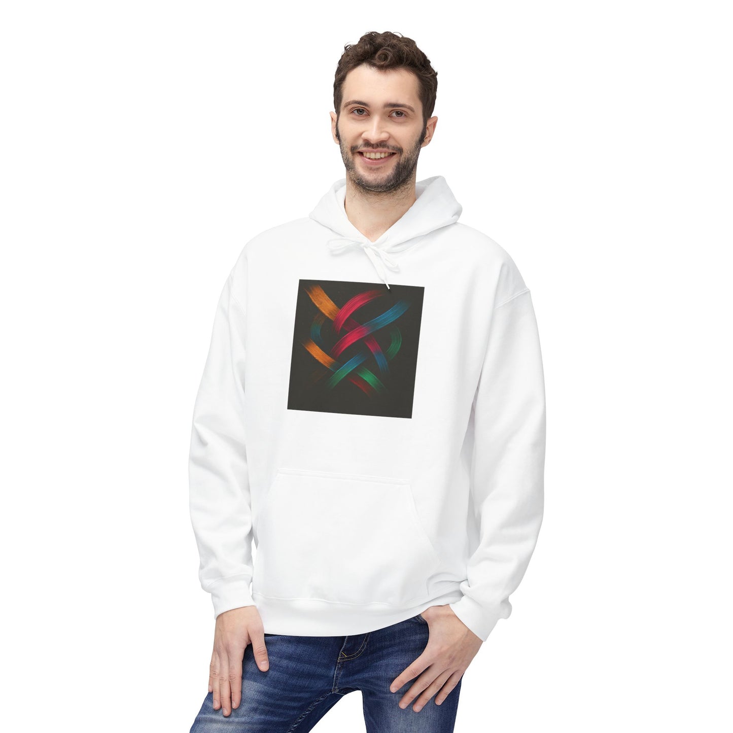 Stylish Unisex Fleece Hoodie - Weave Design