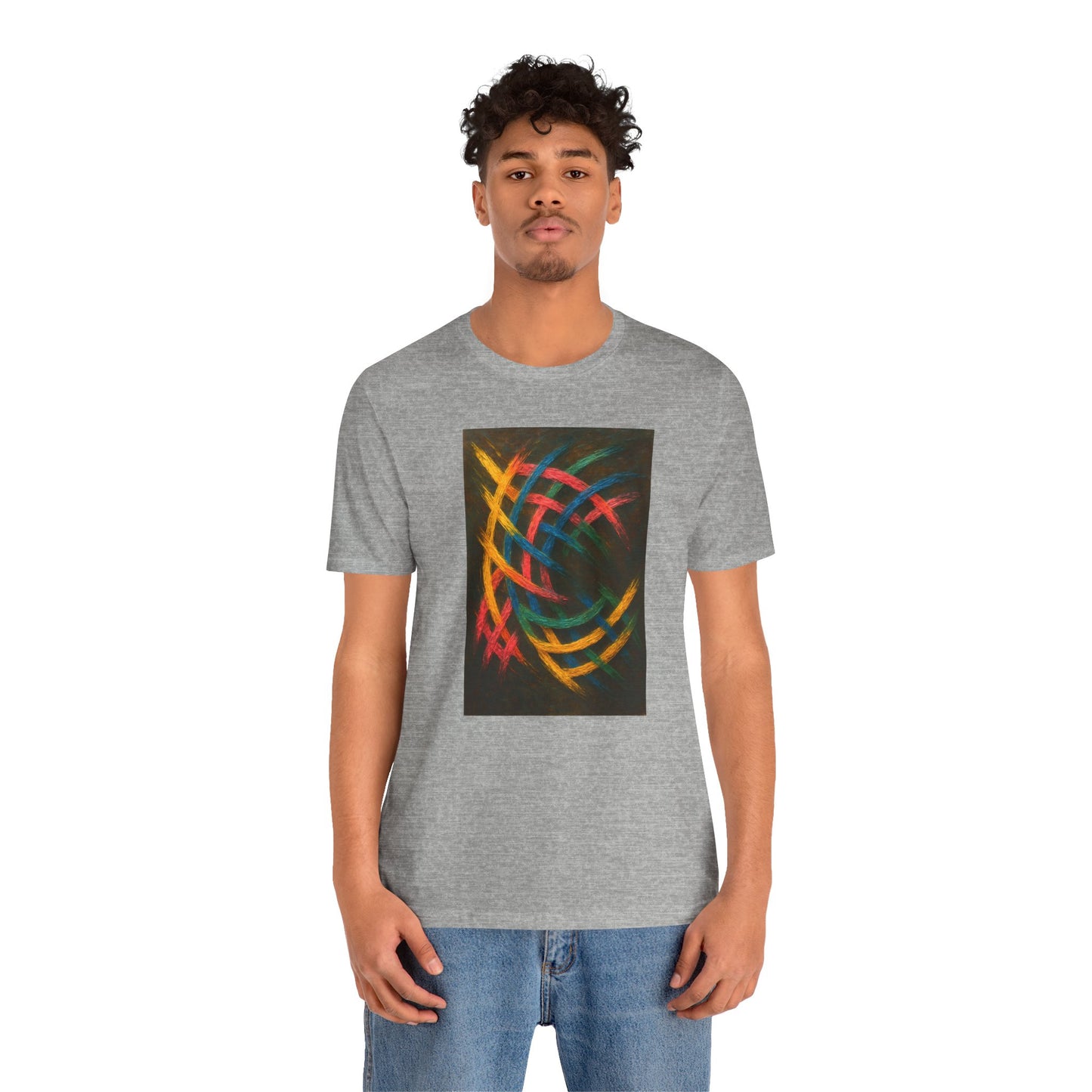 Colorful Abstract Art Tee for Creative Souls - Weave Design