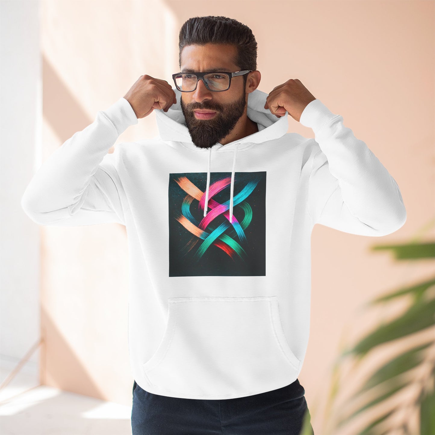 Colorful Abstract Art Hoodie - Weave Design