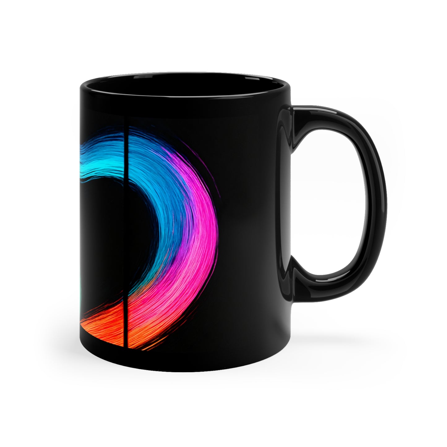 Colorful Artistic Black Coffee Mug - Weave Design