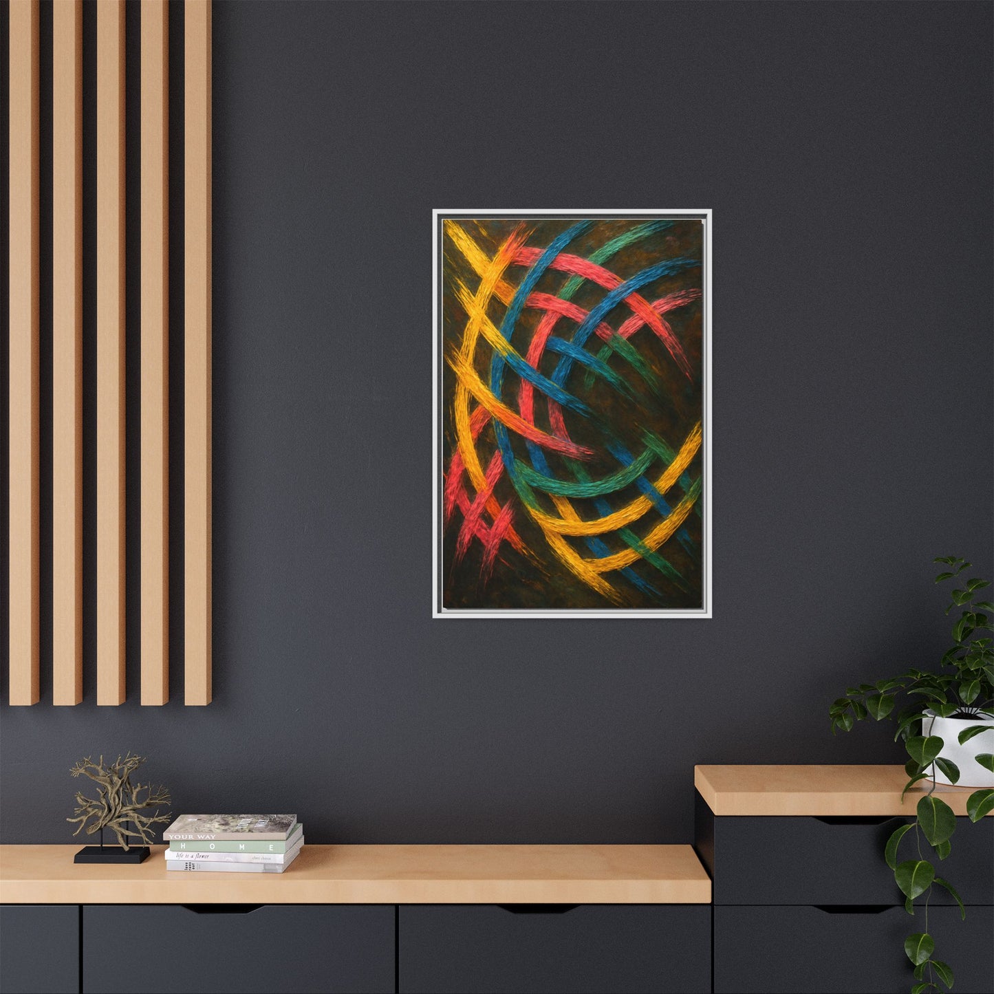 Multi-Color Wave Canvas Art - Weave Design