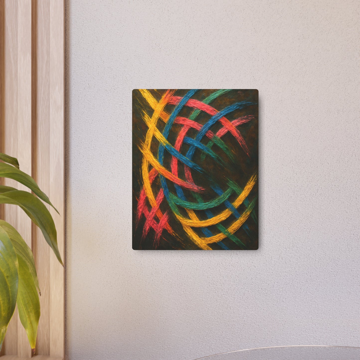 Vibrant Metal Art Sign - Weave Design