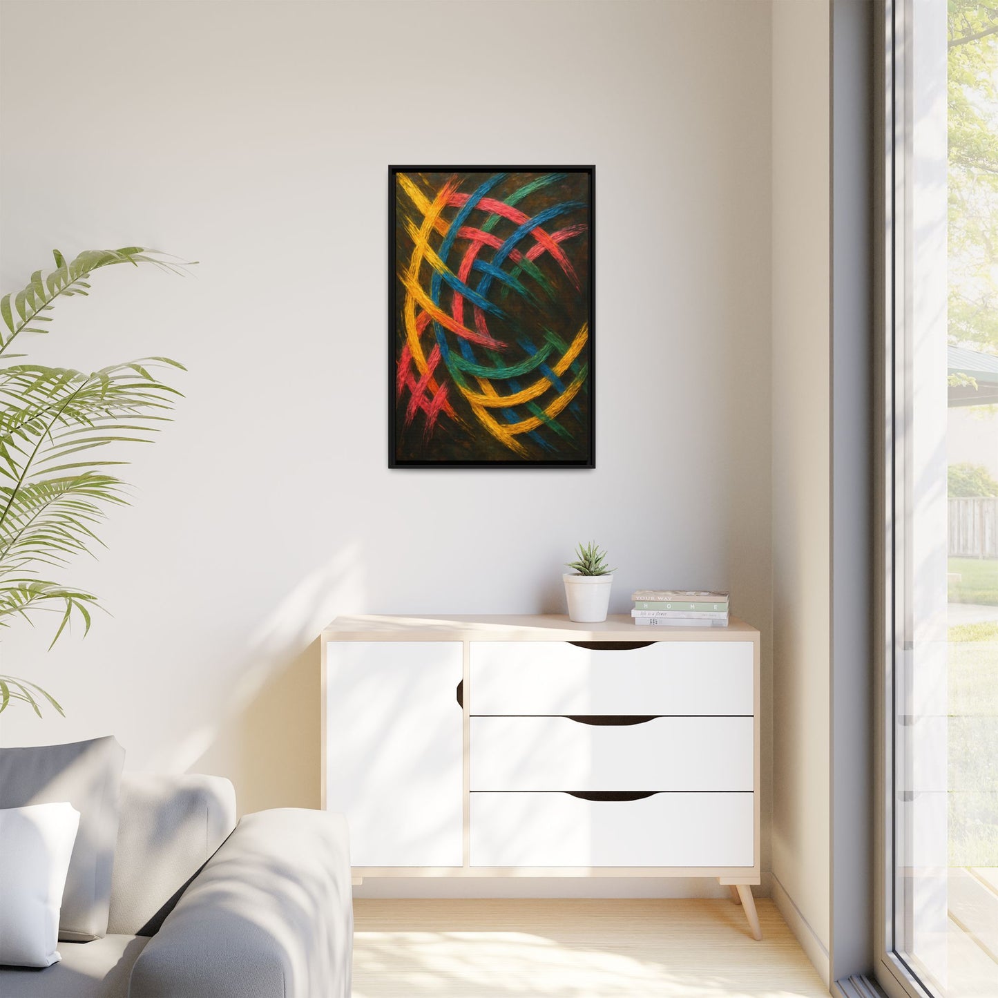 Multi-Color Wave Canvas Art - Weave Design