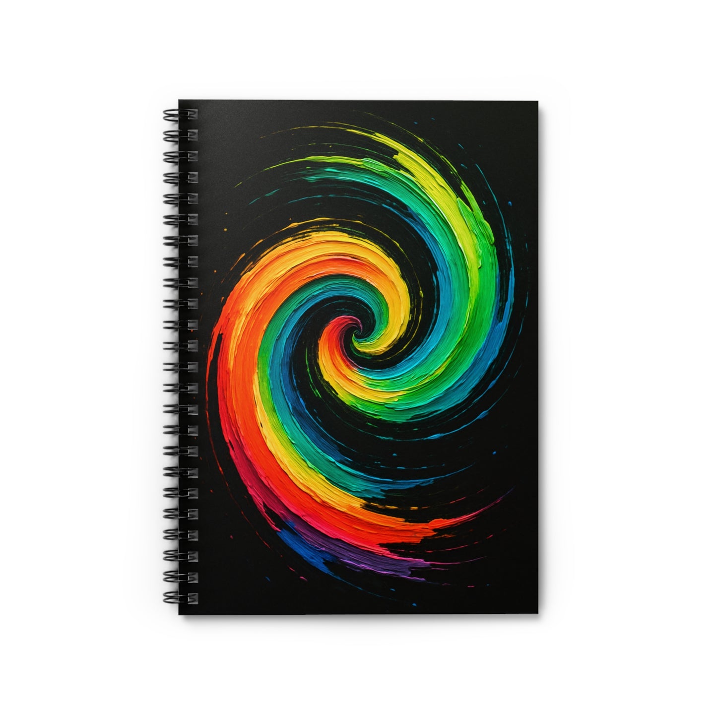 Vibrant Colorful Spiral Notebook - Cyclone Design