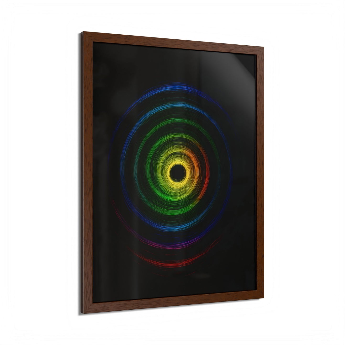 Modern Spiral Wooden Framed Print WallArt - Cyclone Design