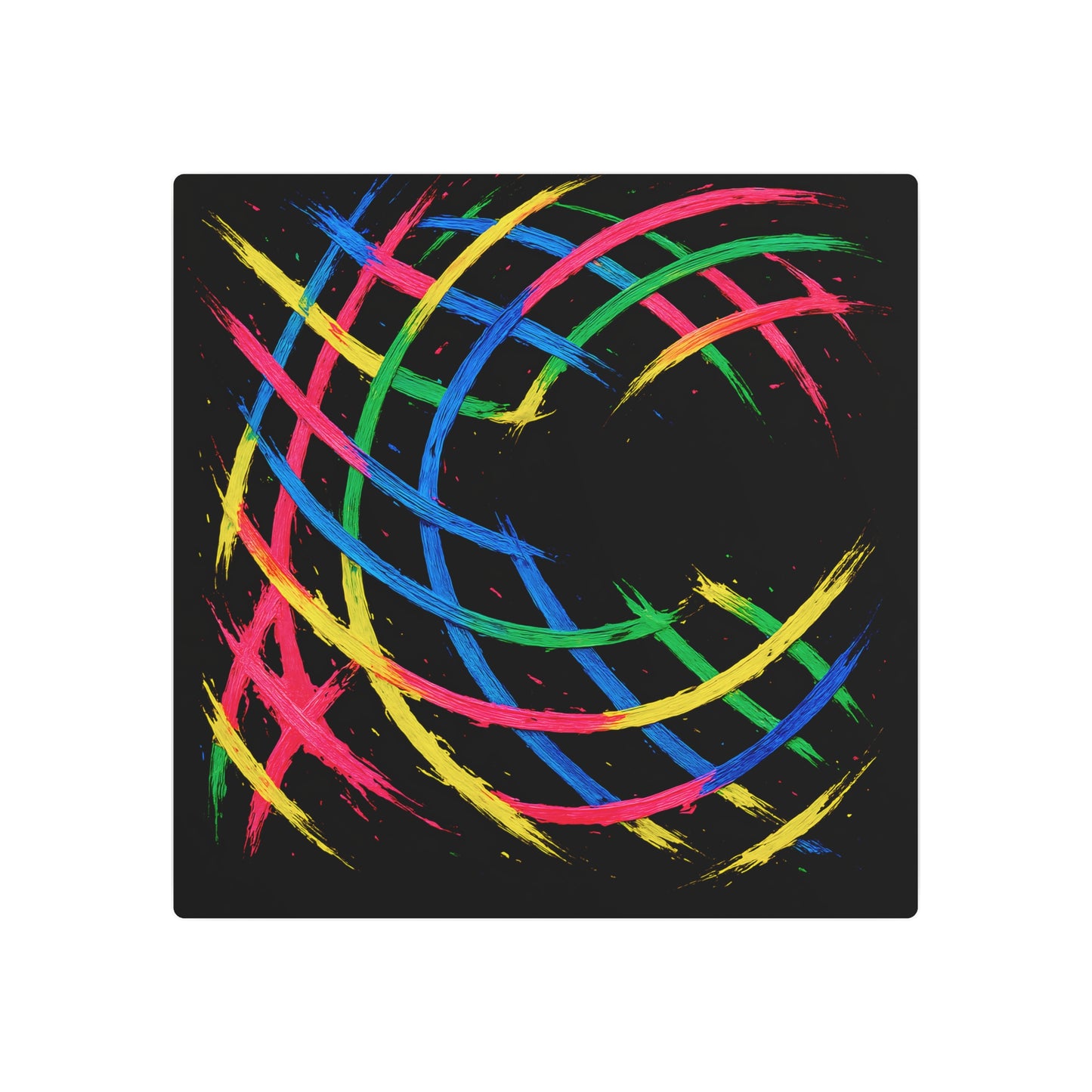 Vibrant Abstract Metal WallArt - Weave Design