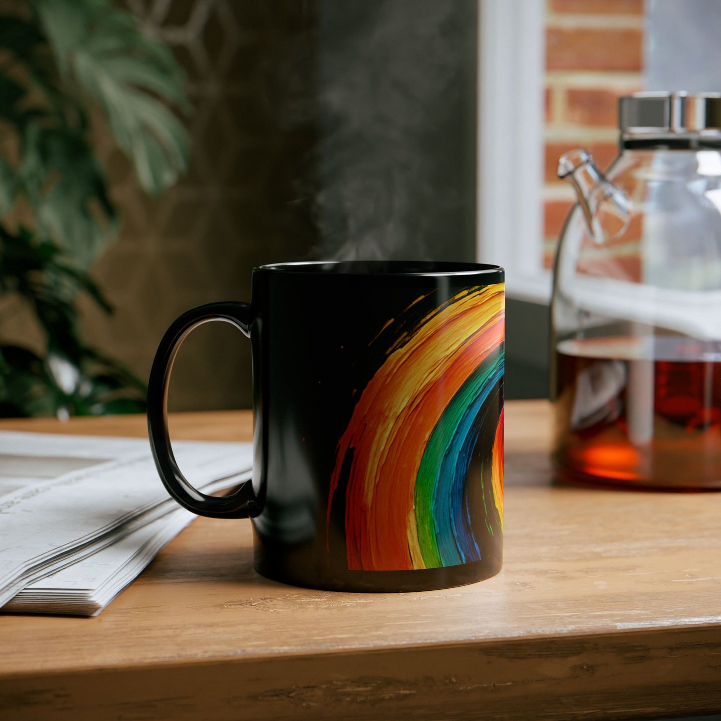 Black Coffee Mug - Cyclone Design