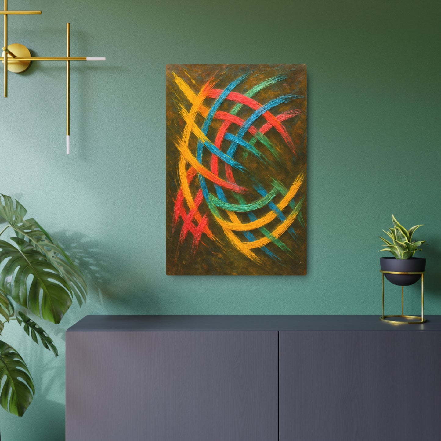 Vibrant Metal Weave Art Print