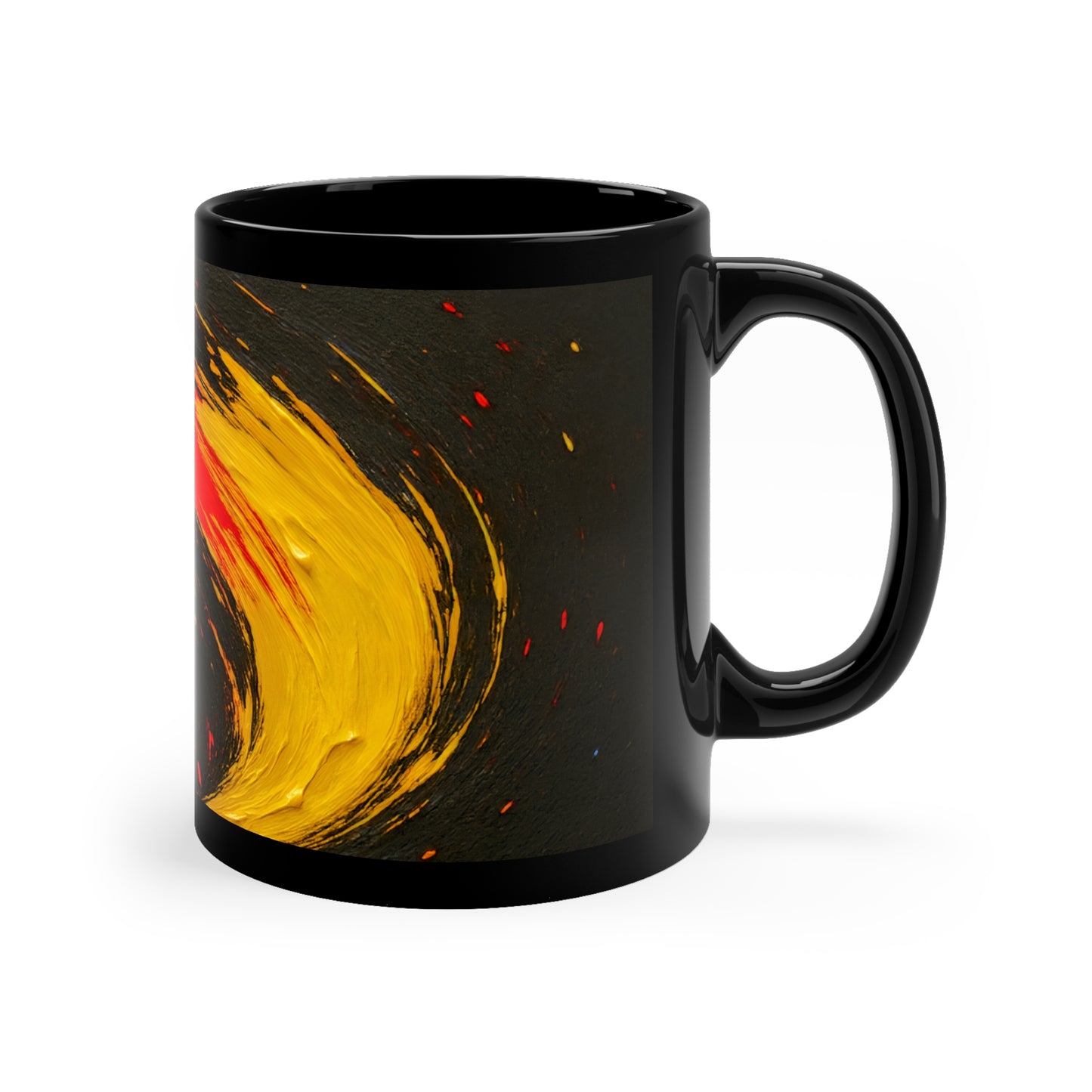 Artistic Abstract Coffee Mug, 11oz Ceramic Cup - Cyclone Design