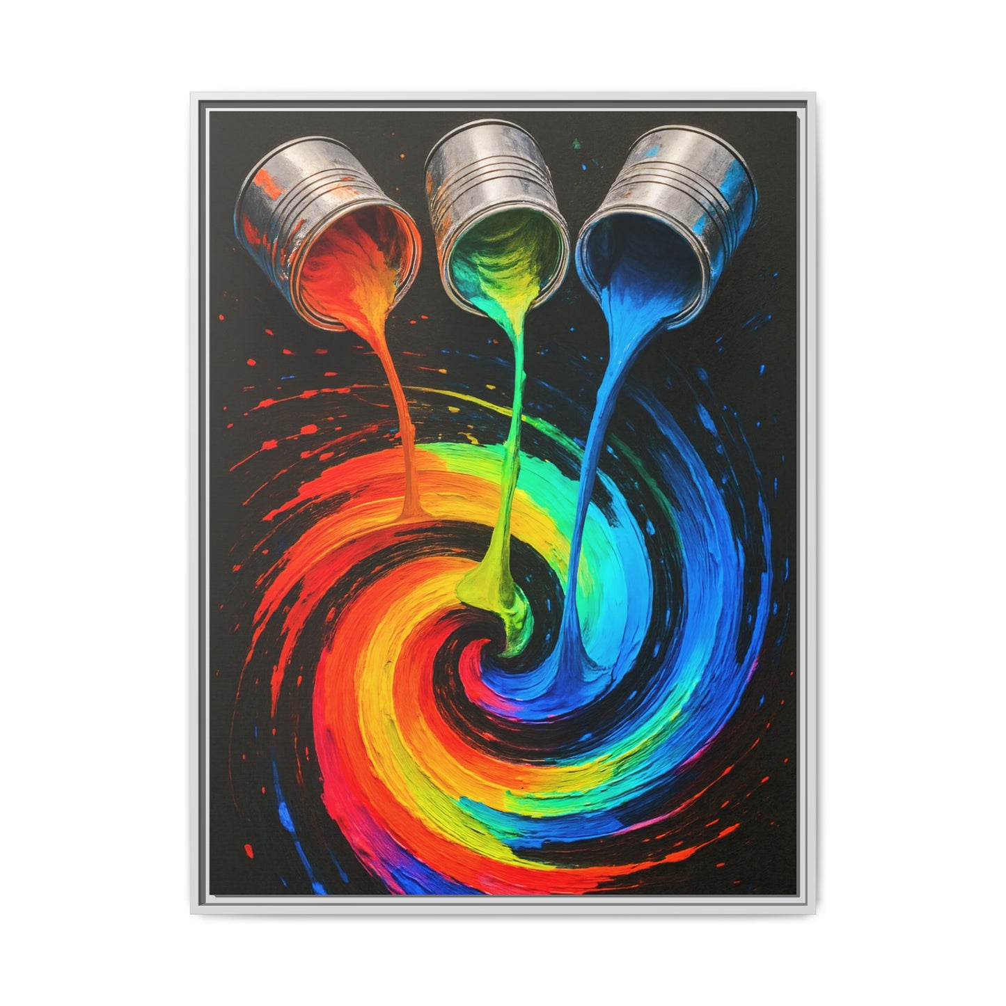 Colorful Abstract Wall Art Framed Canvas Print  - Melt Design