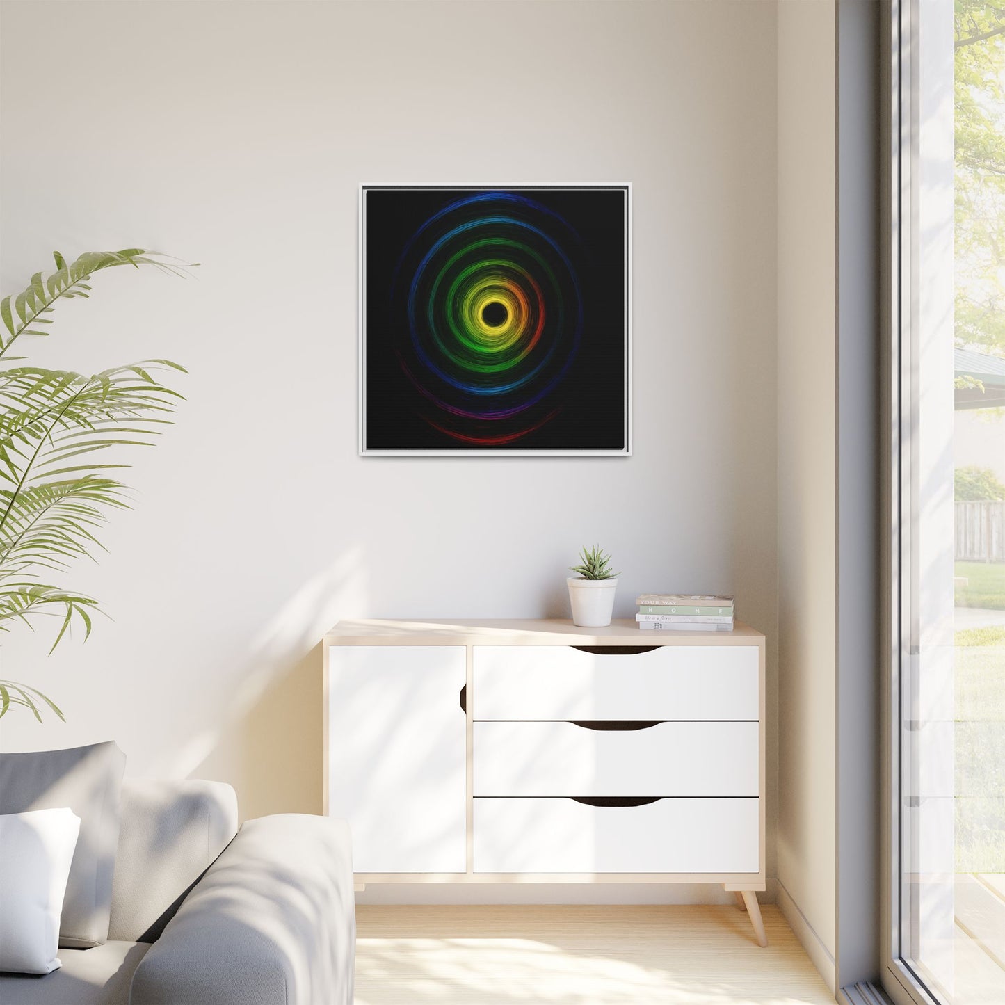 Framed Colorful Ripple Art Print - Cyclone Design