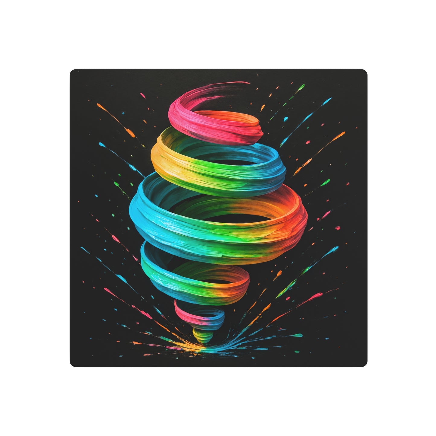 Modern Colorful Abstract Metal Wall Art - Cyclone Design