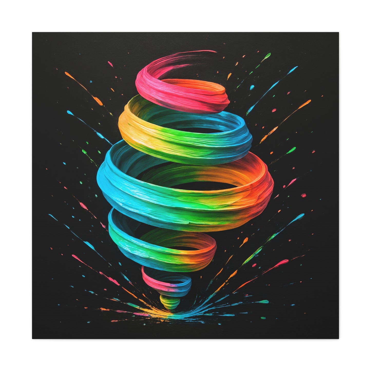 Vibrant Swirl Canvas Art - Cyclone Design