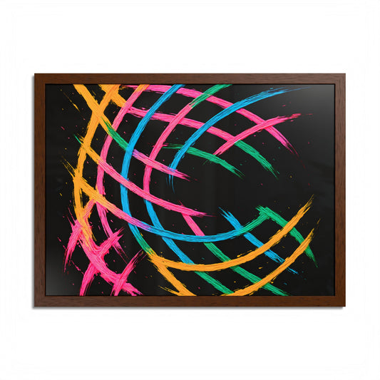Colorful Abstract Framed Wall Art - Weave Design